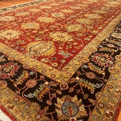 Indian Karajeh Classic Hand-Knotted Wool Rug, 10' x 14'