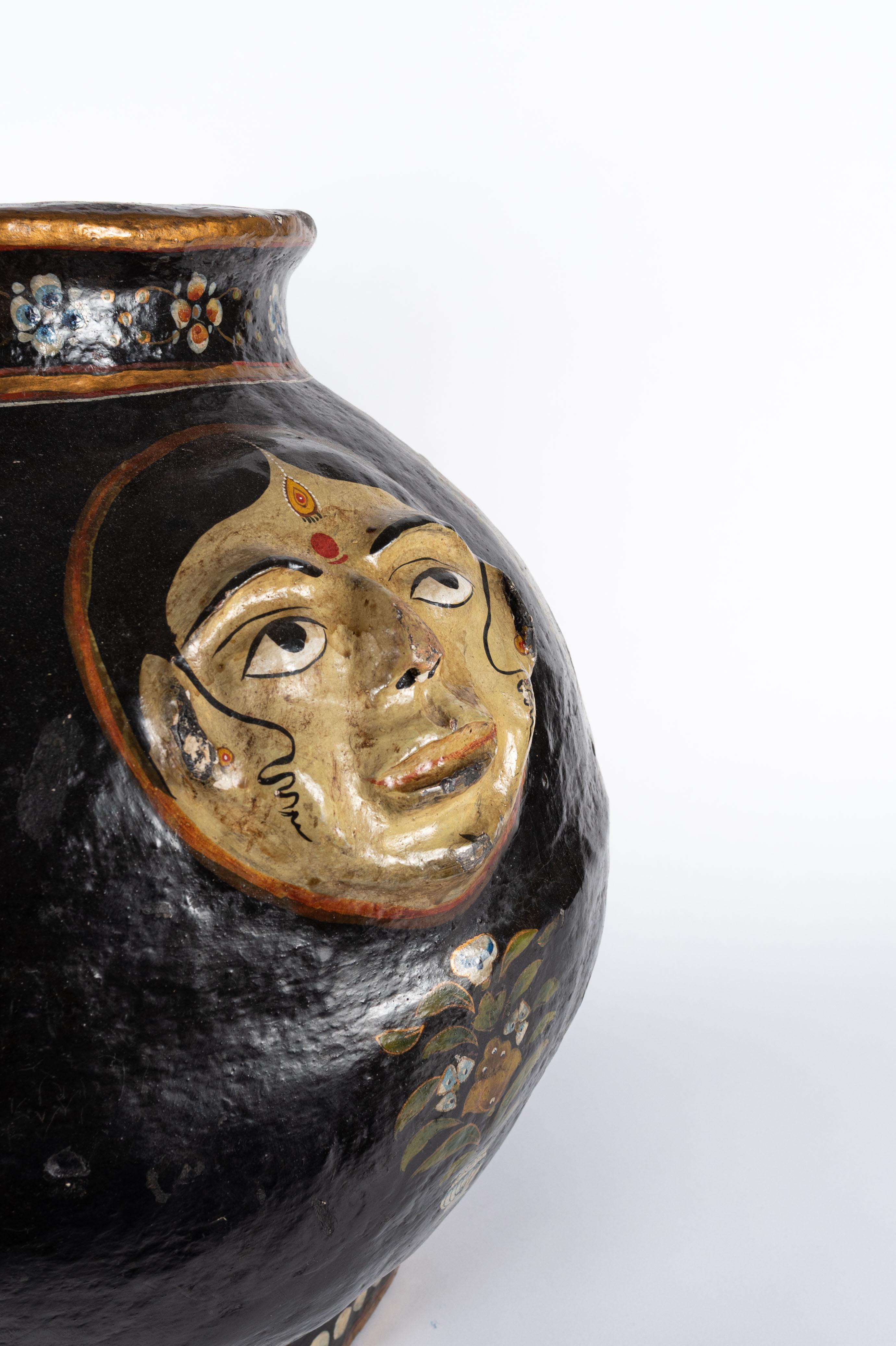 19th Century Indian (Kashmir) 19th century papier maché vase For Sale
