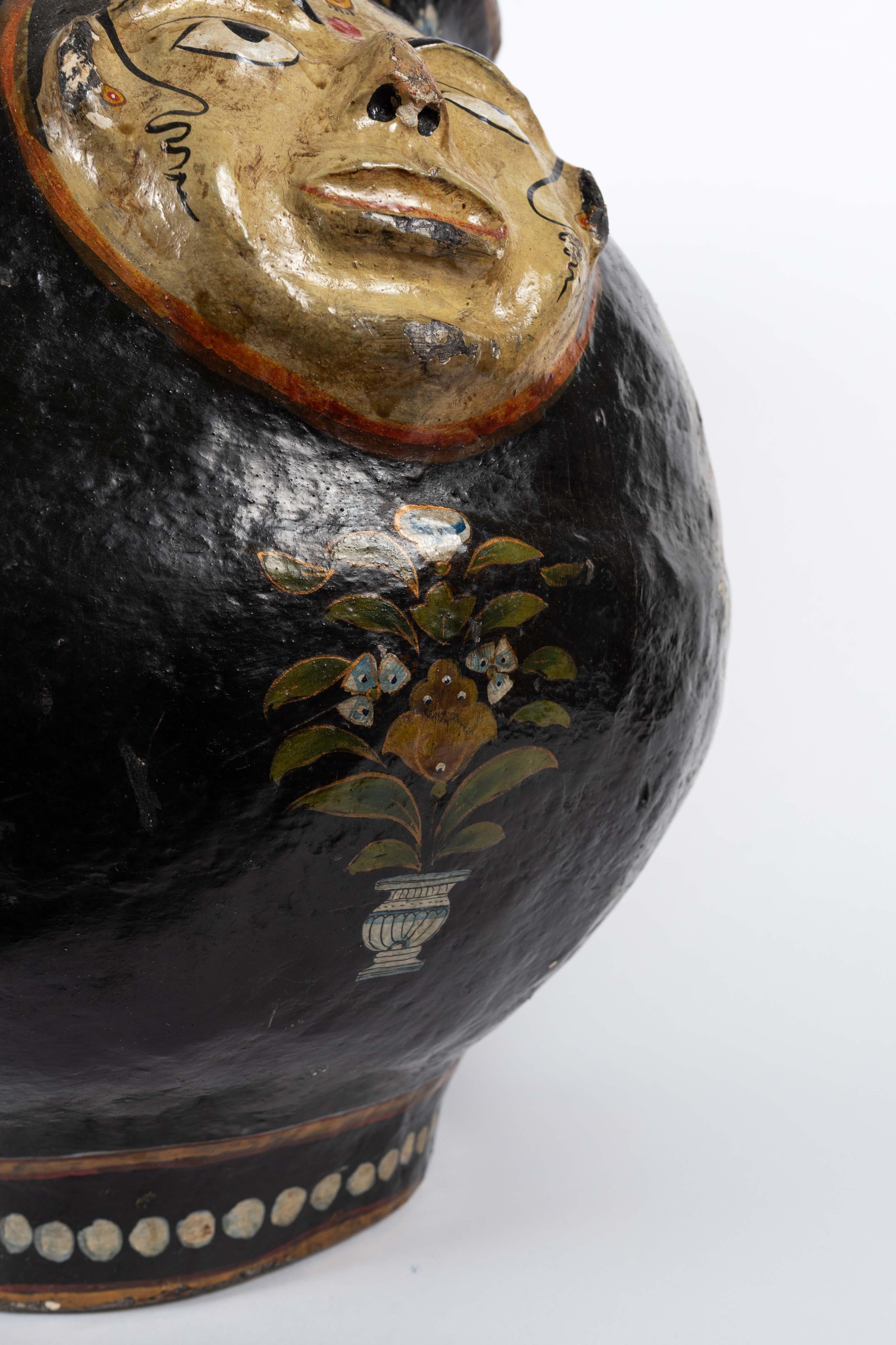 Paper Indian (Kashmir) 19th century papier maché vase For Sale