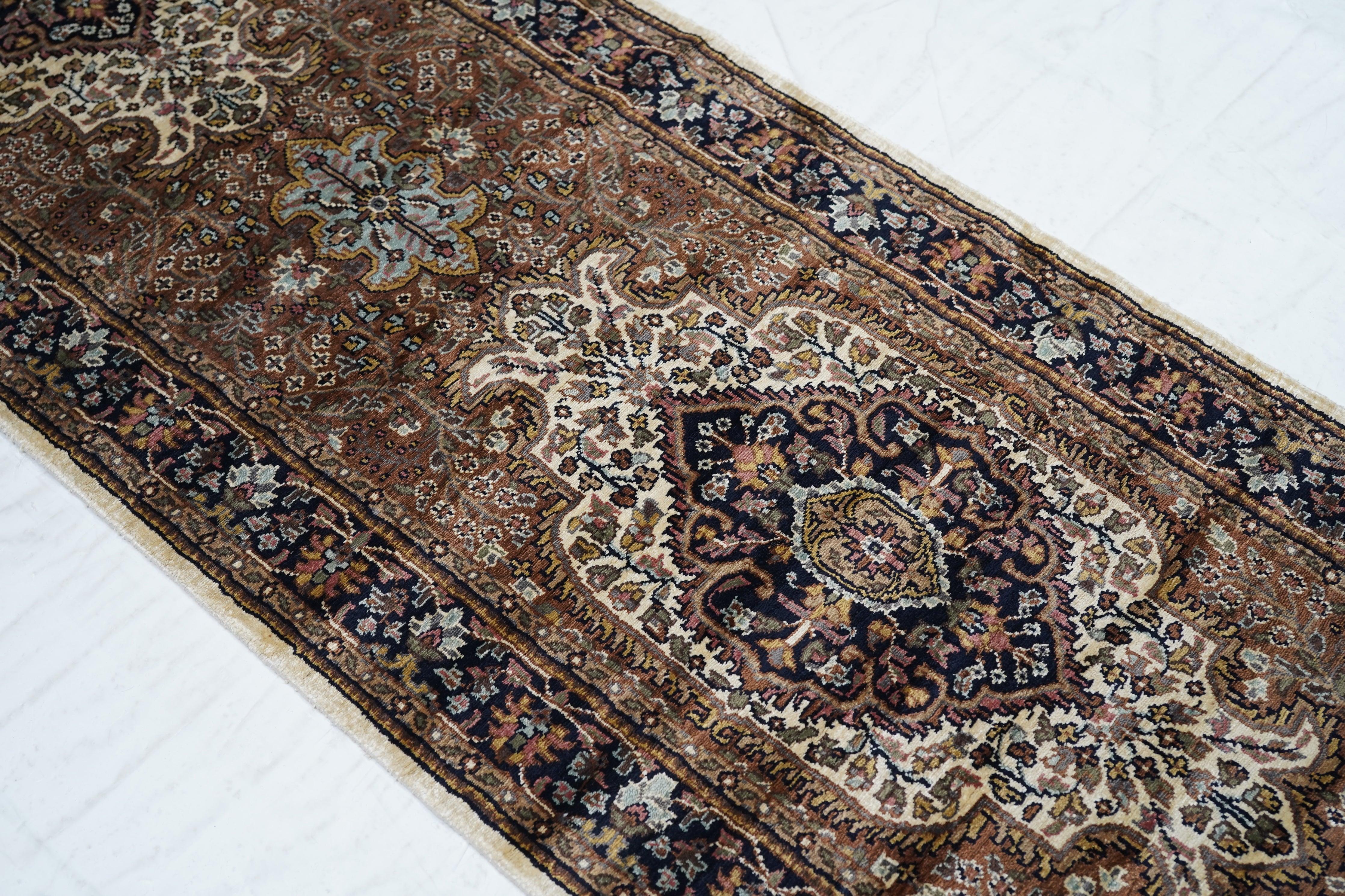 Cotton Indian Kashmir Runner 2'5'' x 8'3'' For Sale
