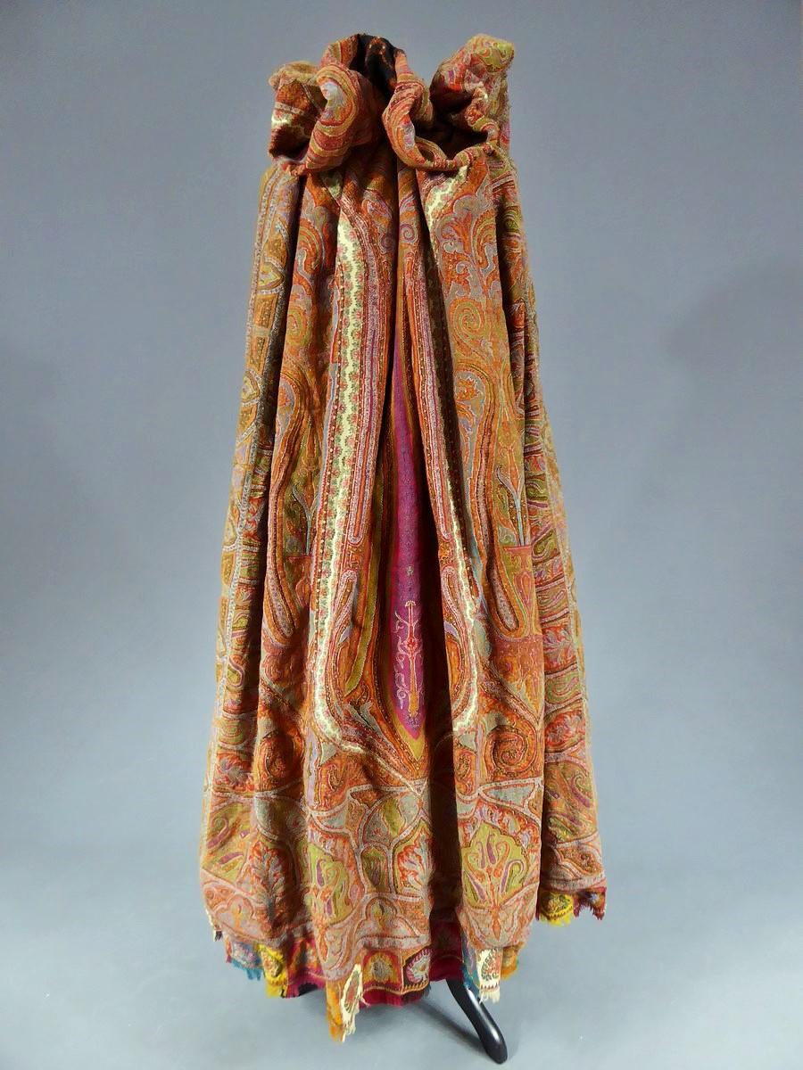 Brown Indian Kashmir shawl Cape Coat Circa 1860/75