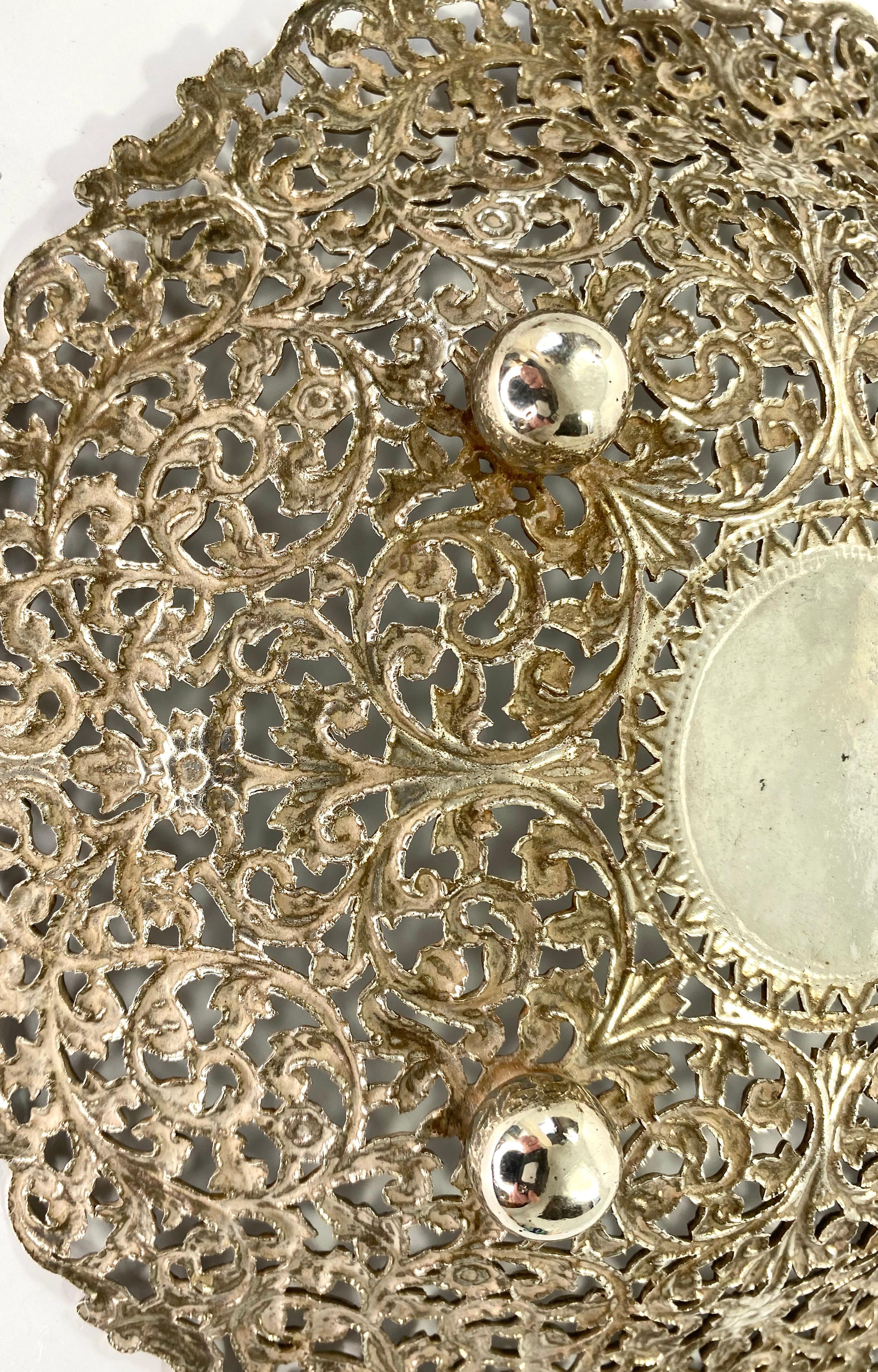 Indian Kutch Reticulated Silver Salver, circa 1890 2