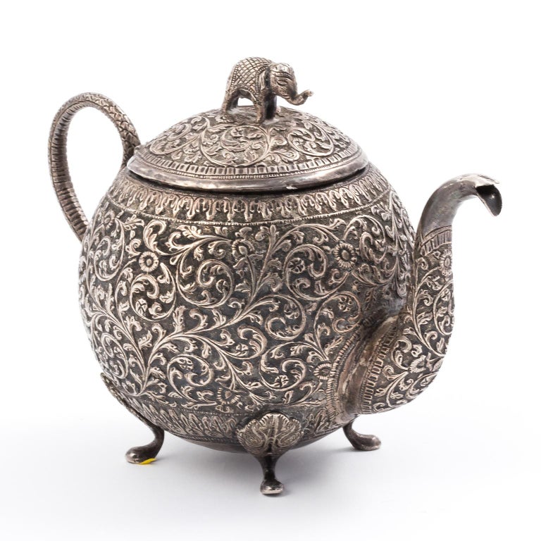 Indian Kutch Silver Tea Pot at 1stDibs