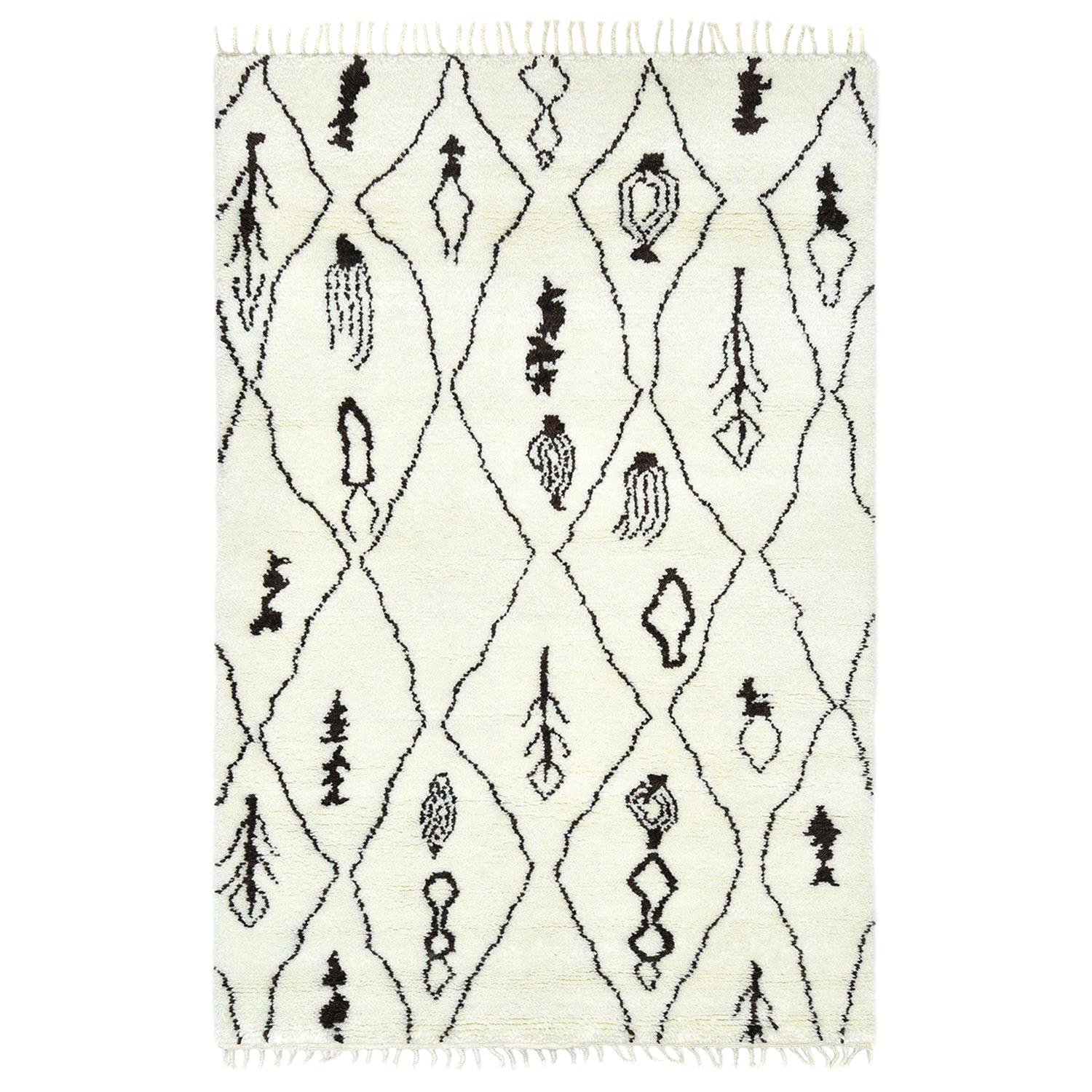 Indian Made Hand-Knotted Bohemian Moroccan Inspired Area Rug