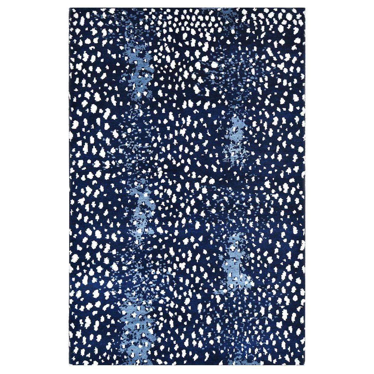 Indian Made Hand-Knotted Contemporary Modern Area Rug For Sale