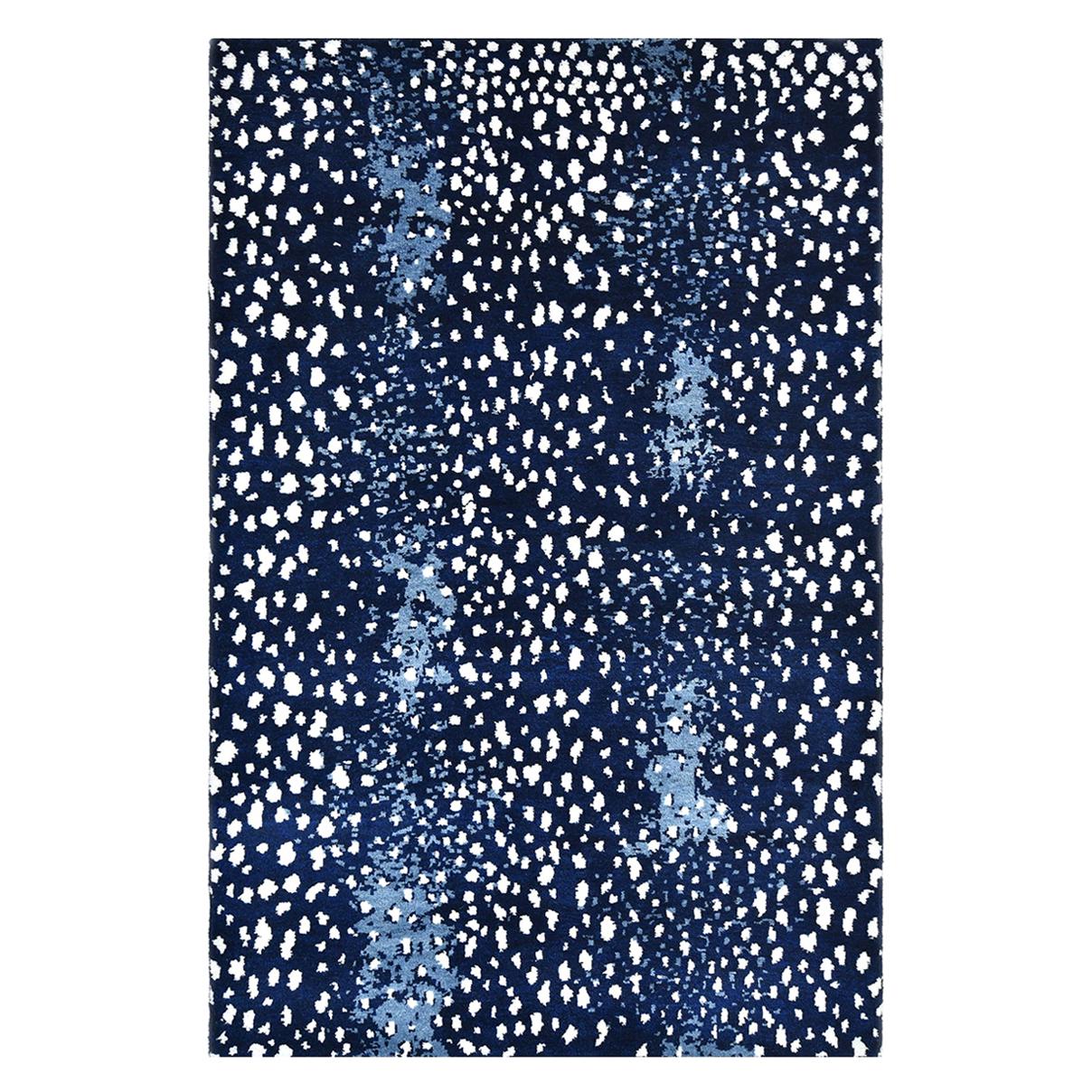 Indian Made Hand-Knotted Contemporary Modern Area Rug For Sale