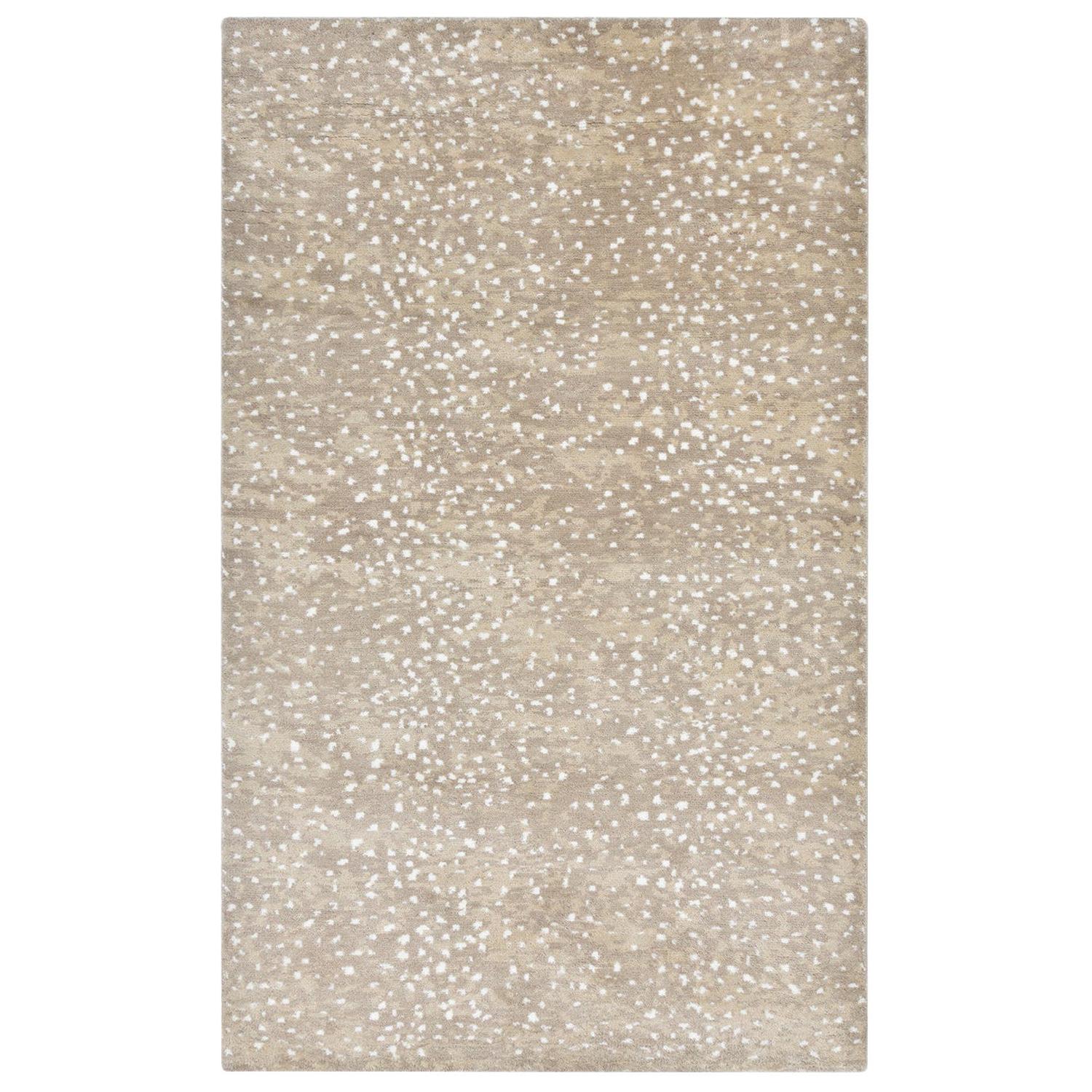 Indian Made Hand-Knotted Contemporary Modern Area Rug For Sale