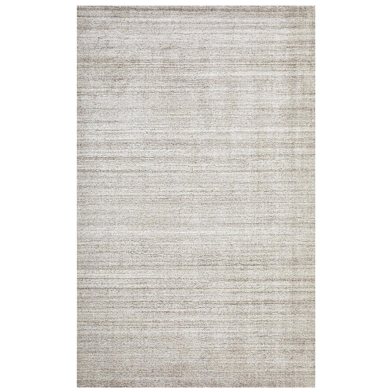 Indian Made Hand-Knotted Contemporary Solid Area Rug For Sale