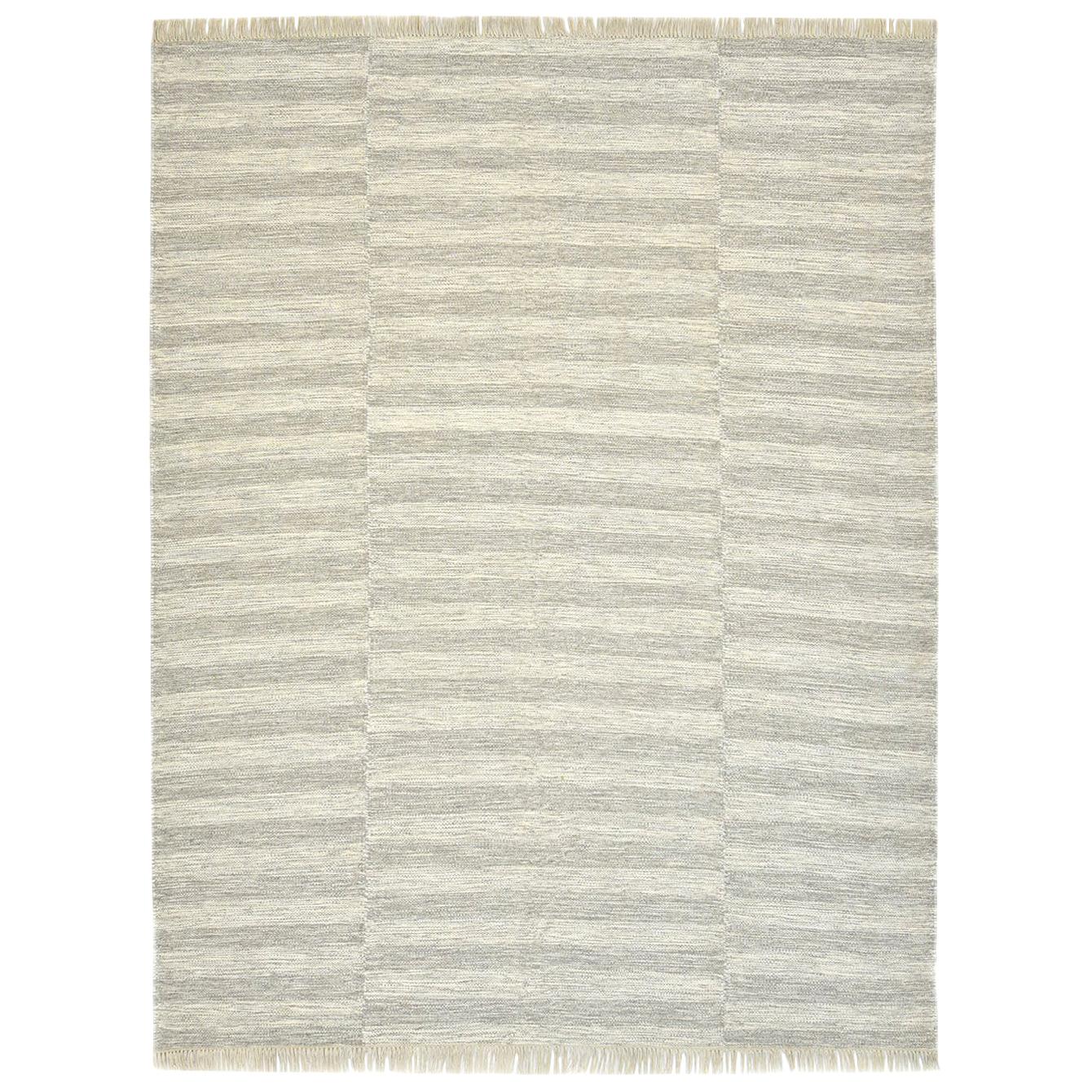 Indian Made Hand Woven Contemporary Flatweave Area Rug For Sale