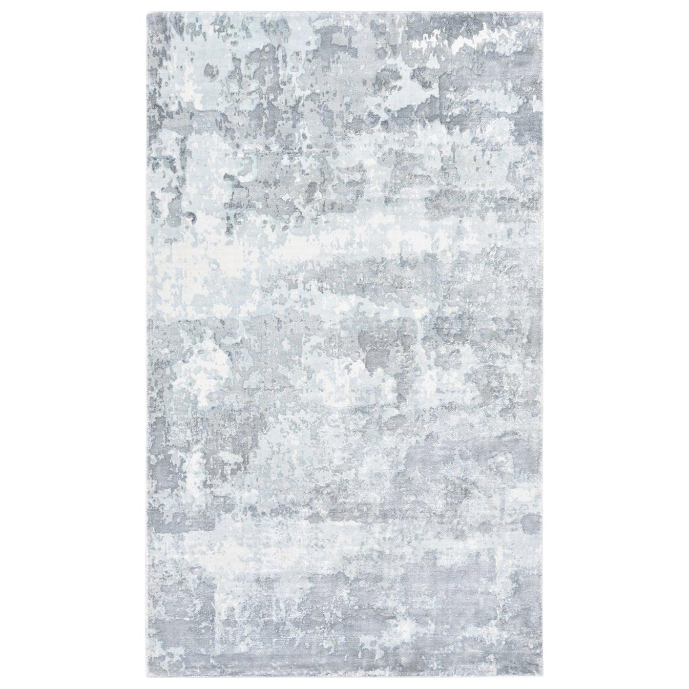 Indian Made Handmade Contemporary Abstract Area Rug For Sale