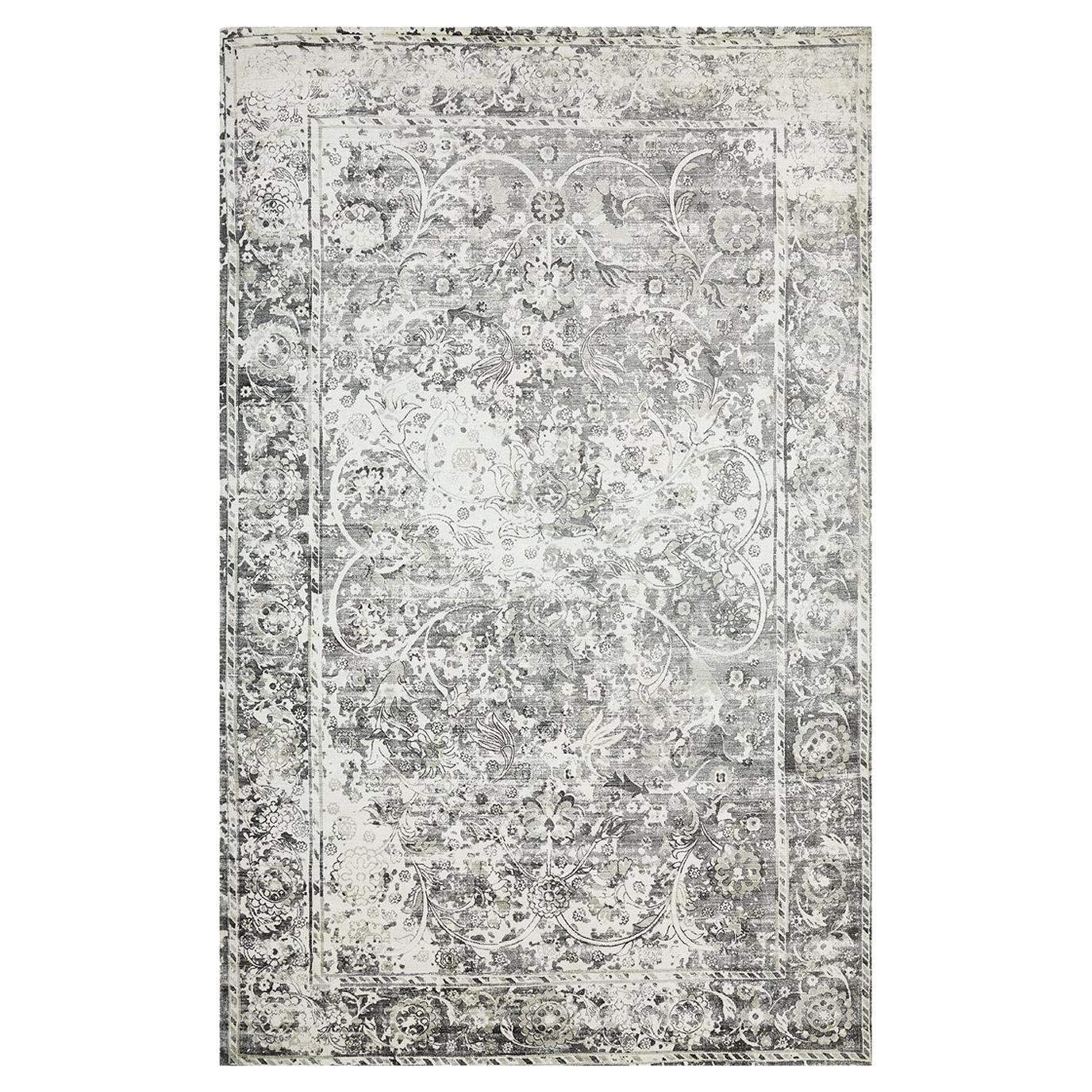 Indian Made Handmade Contemporary Transitional Area Rug For Sale