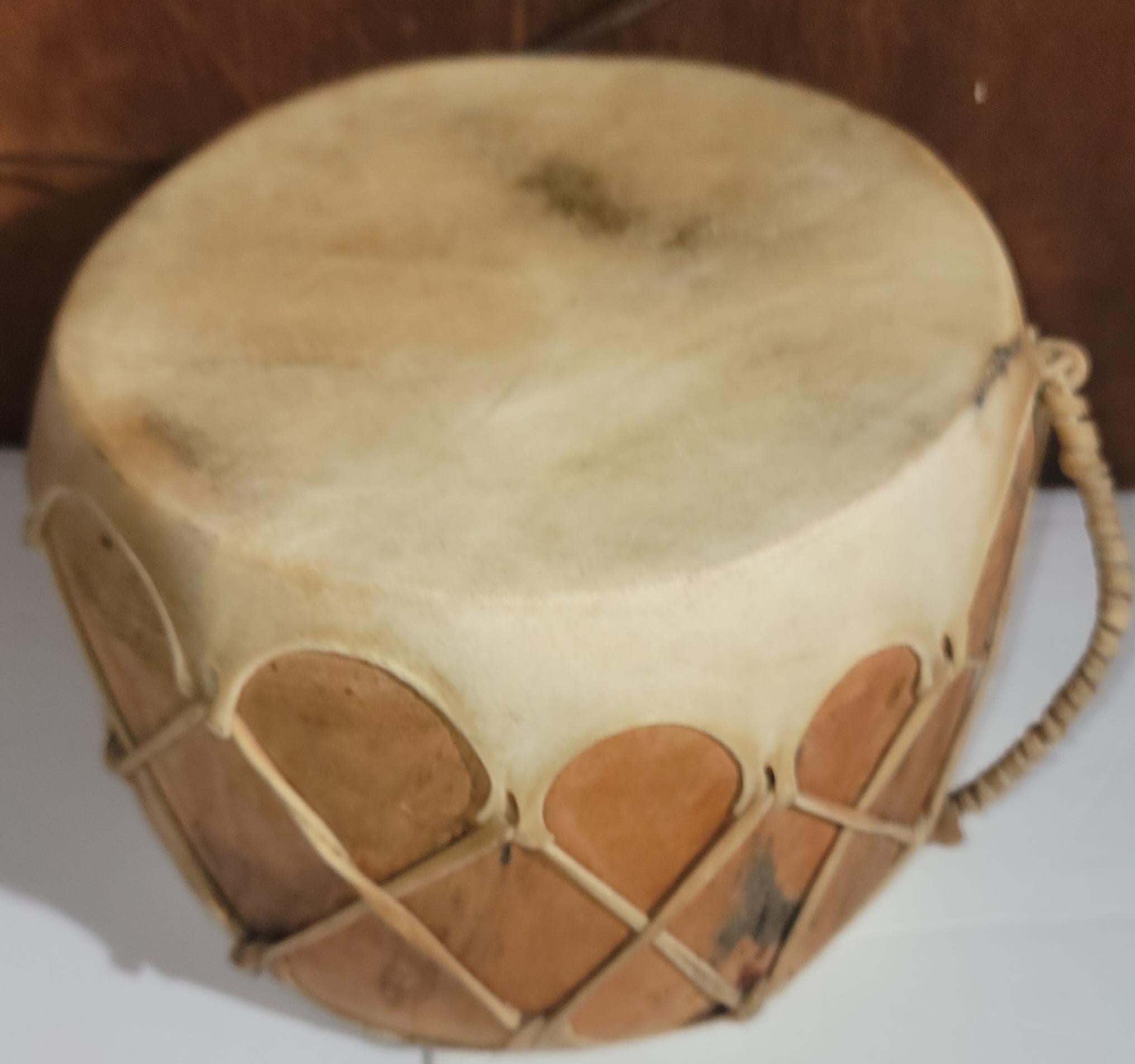 Indian Made Pueblo Drum In Good Condition For Sale In Los Angeles, CA