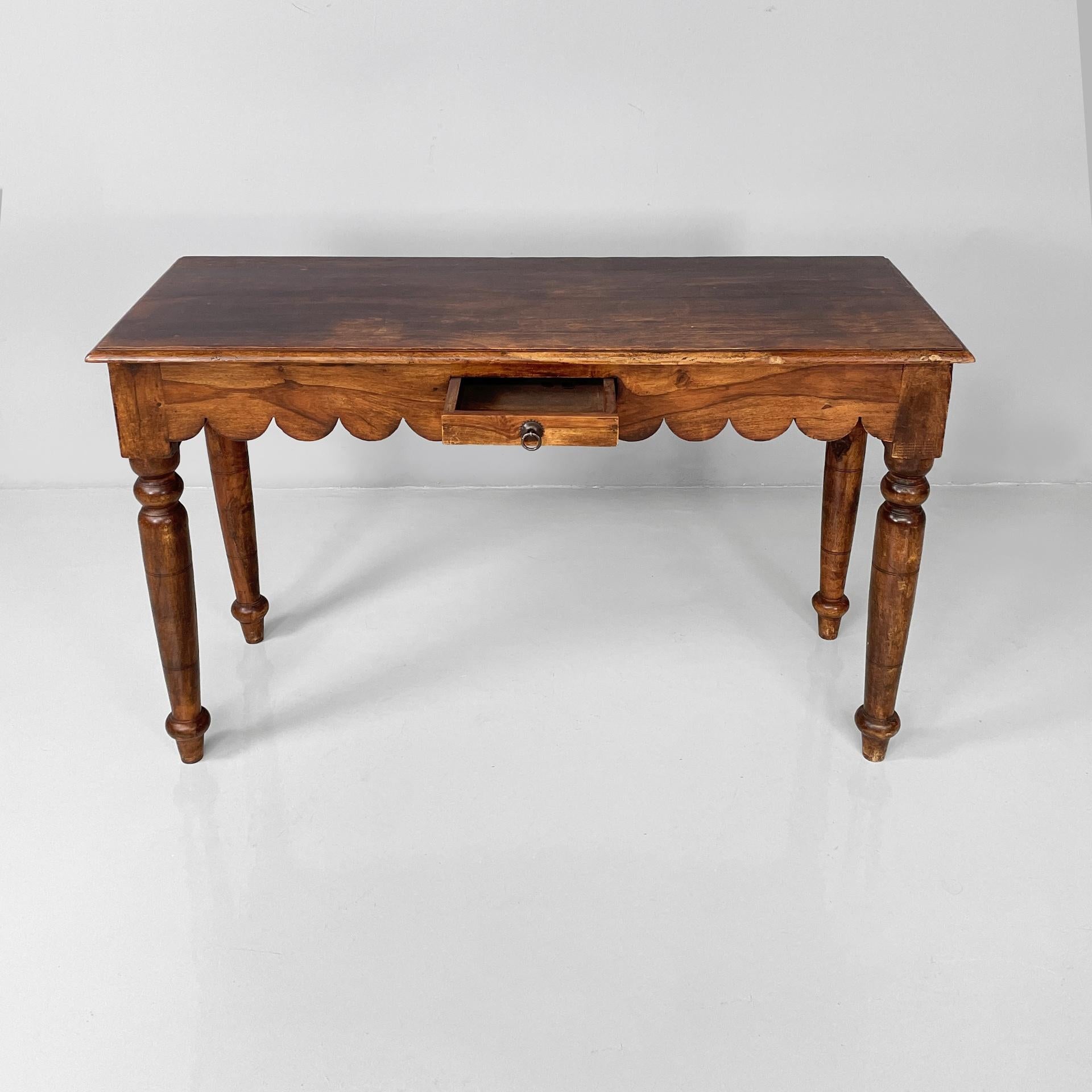 Mid-Century Modern Indian mid-century modern console with drawer in wood, 1970s For Sale