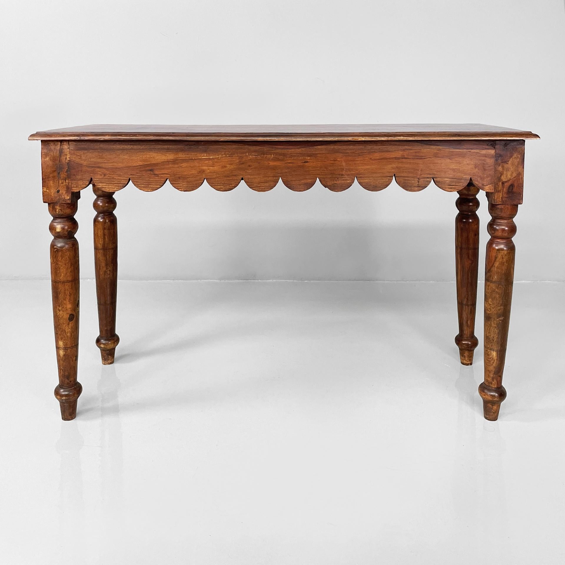 Late 20th Century Indian mid-century modern console with drawer in wood, 1970s For Sale