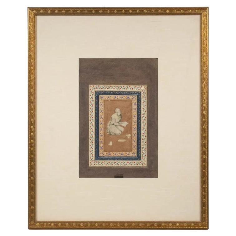 Indische Miniaturmalerei eines Gelehrten, Mogulzeit