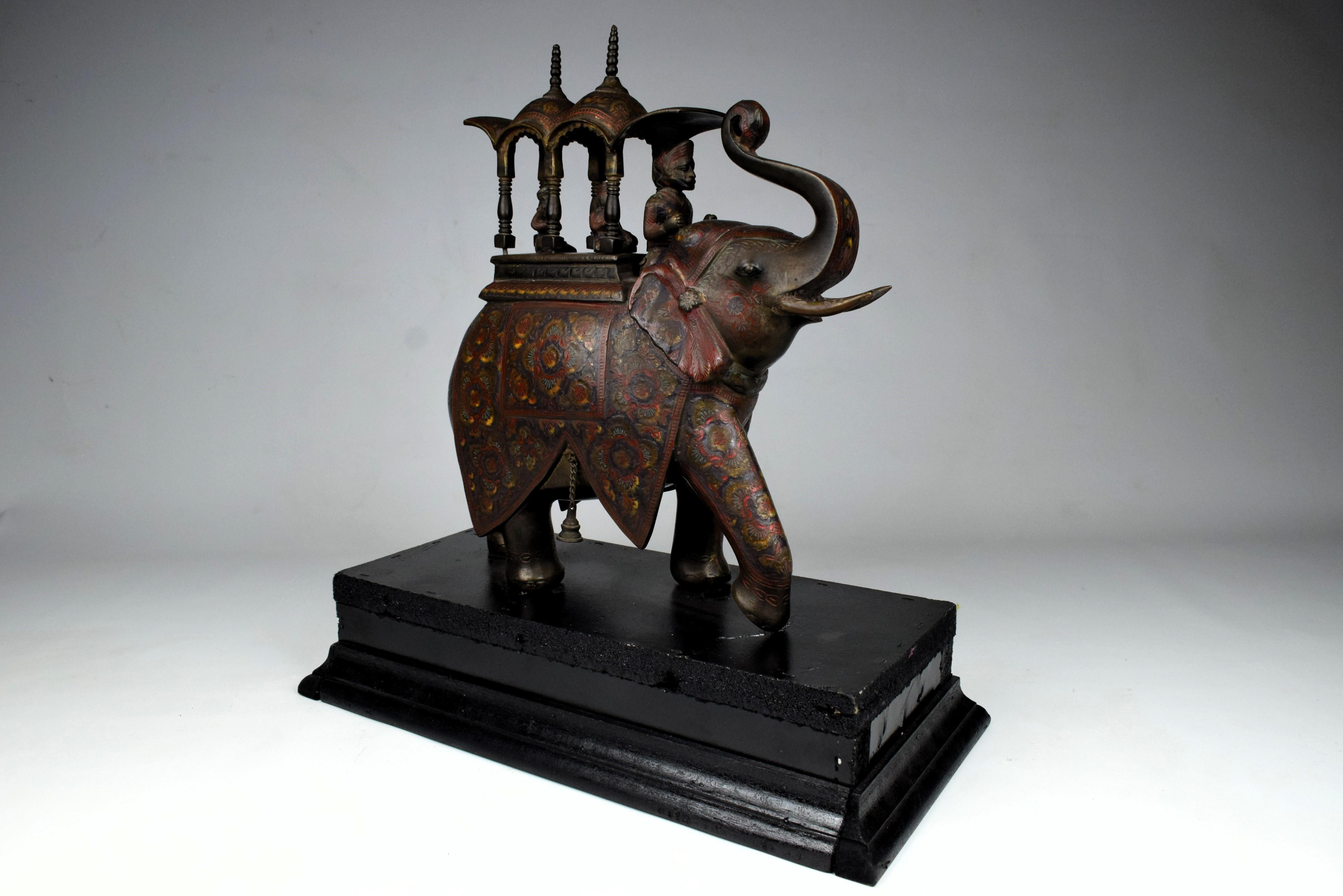 Cast Indian Moradabadi Hathi Howdah (Elephant Carriage) Carrying Royals, 19th Century For Sale