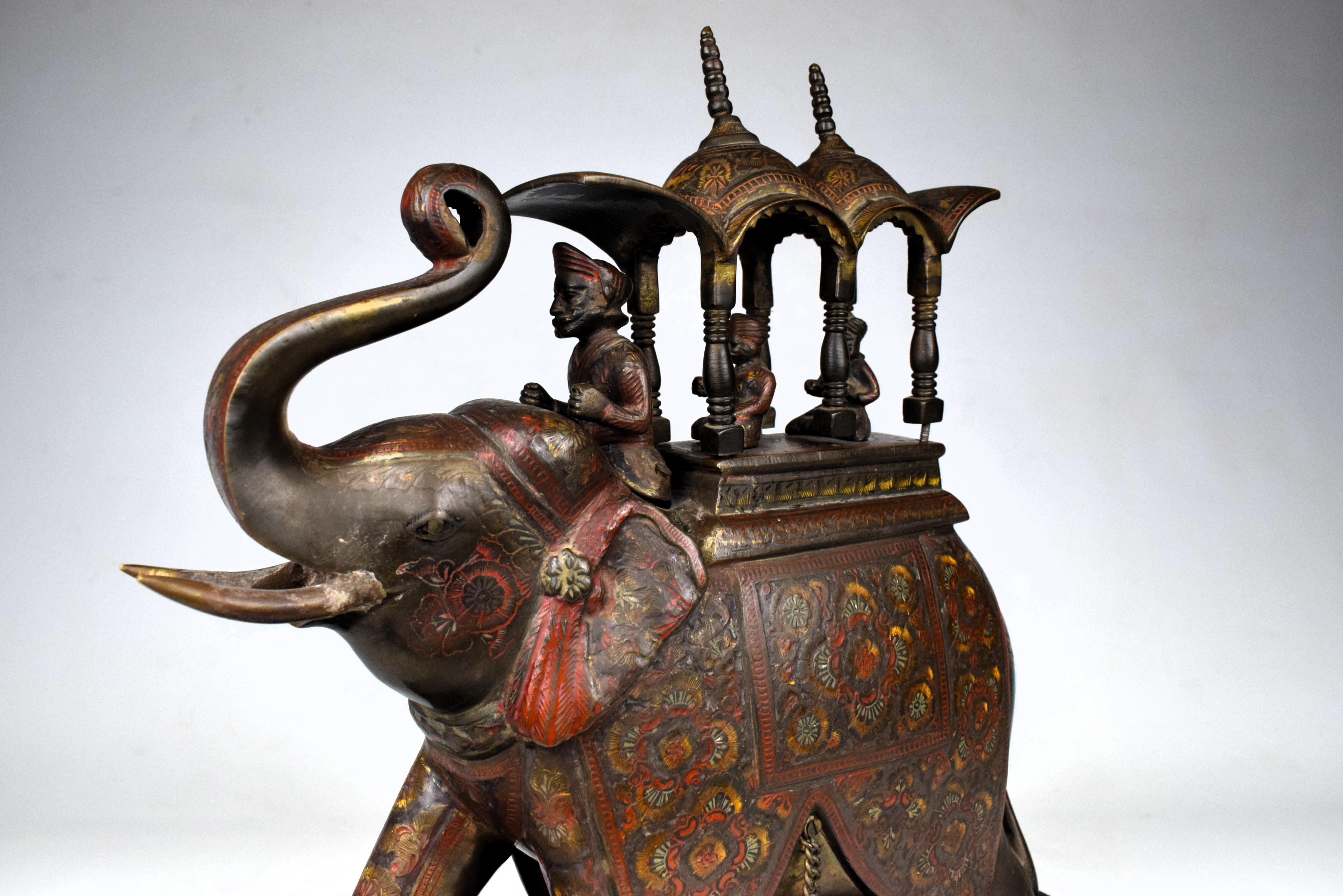Indian Moradabadi Hathi Howdah (Elephant Carriage) Carrying Royals, 19th Century For Sale 2