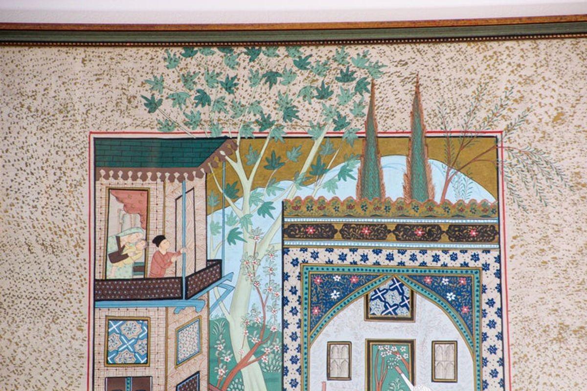 Indien Scène de palais indien moghol du 19e siècle en vente