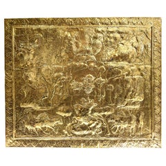 Indian Mughal Inspired Brass Wall Hanging, 20th Century