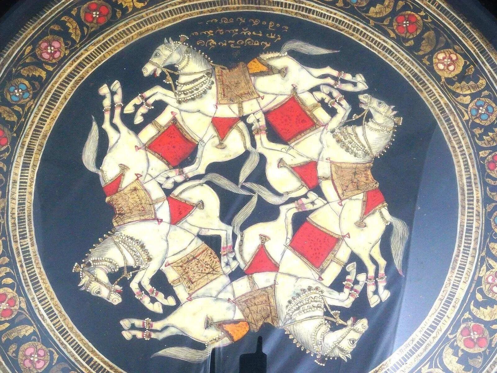 20th Century Indian Mughal Manner Hand Painted Paper Mache Wall Art For Sale