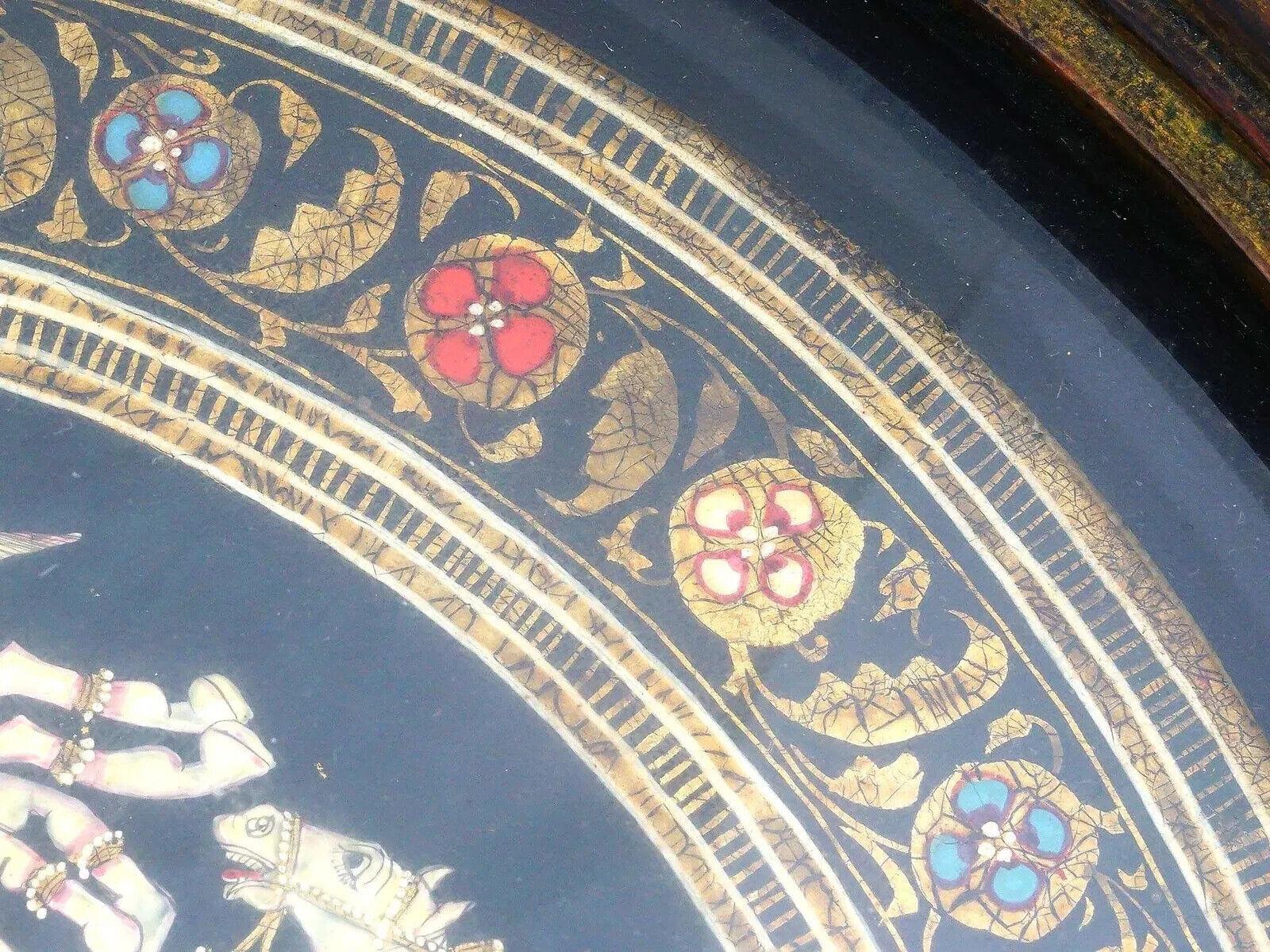 Indian Mughal Manner Hand Painted Paper Mache Wall Art For Sale 2