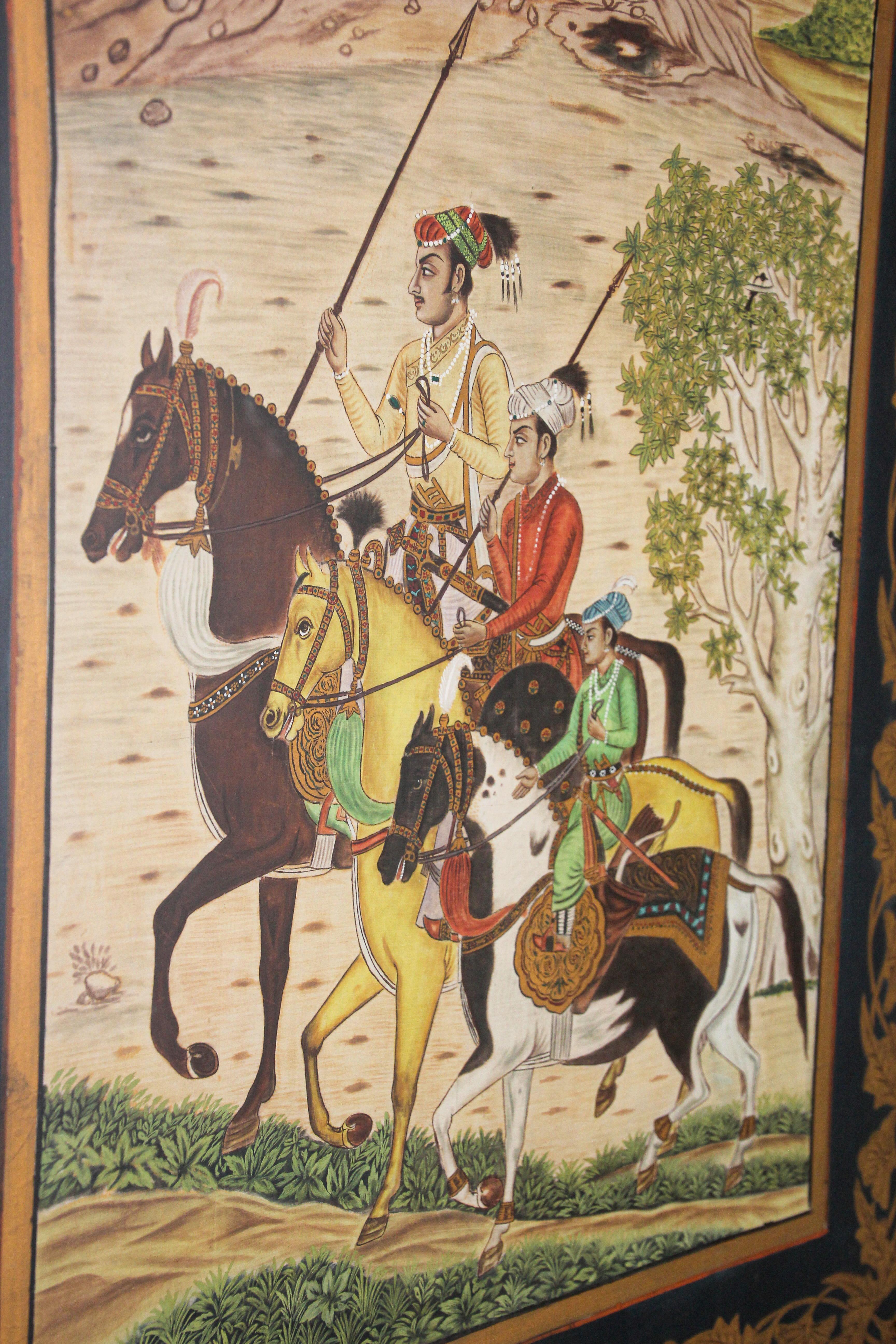 peinture sur soie indienne ancienne