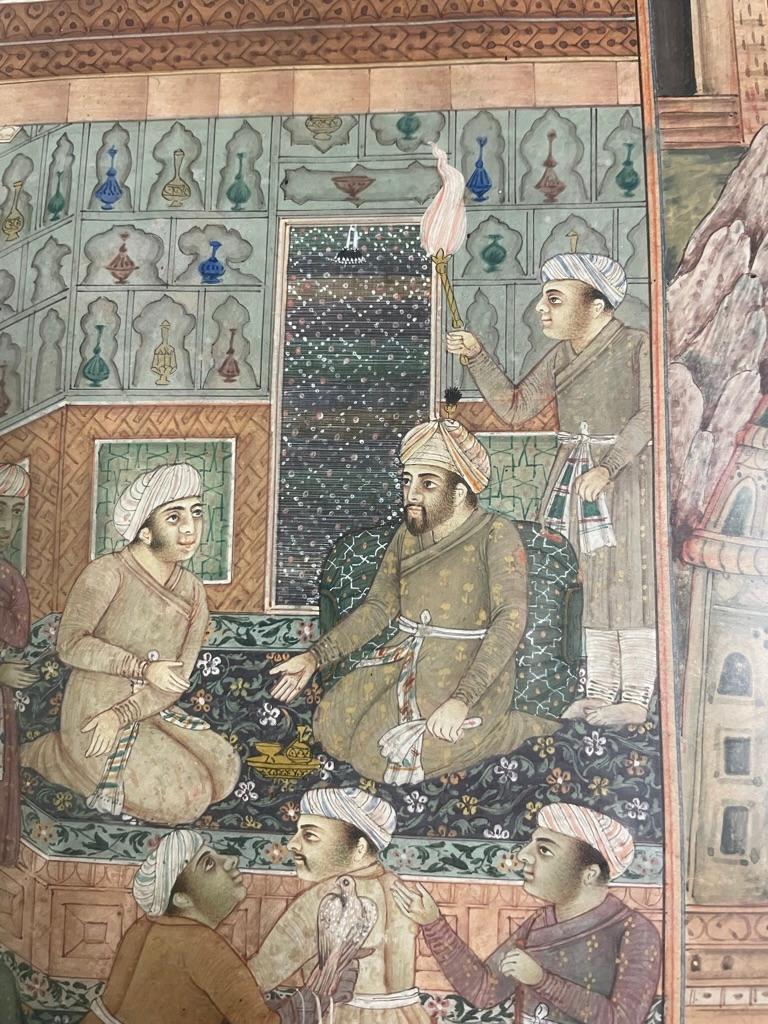 Indian Mughal Style Double Sided Manuscript Painting  3