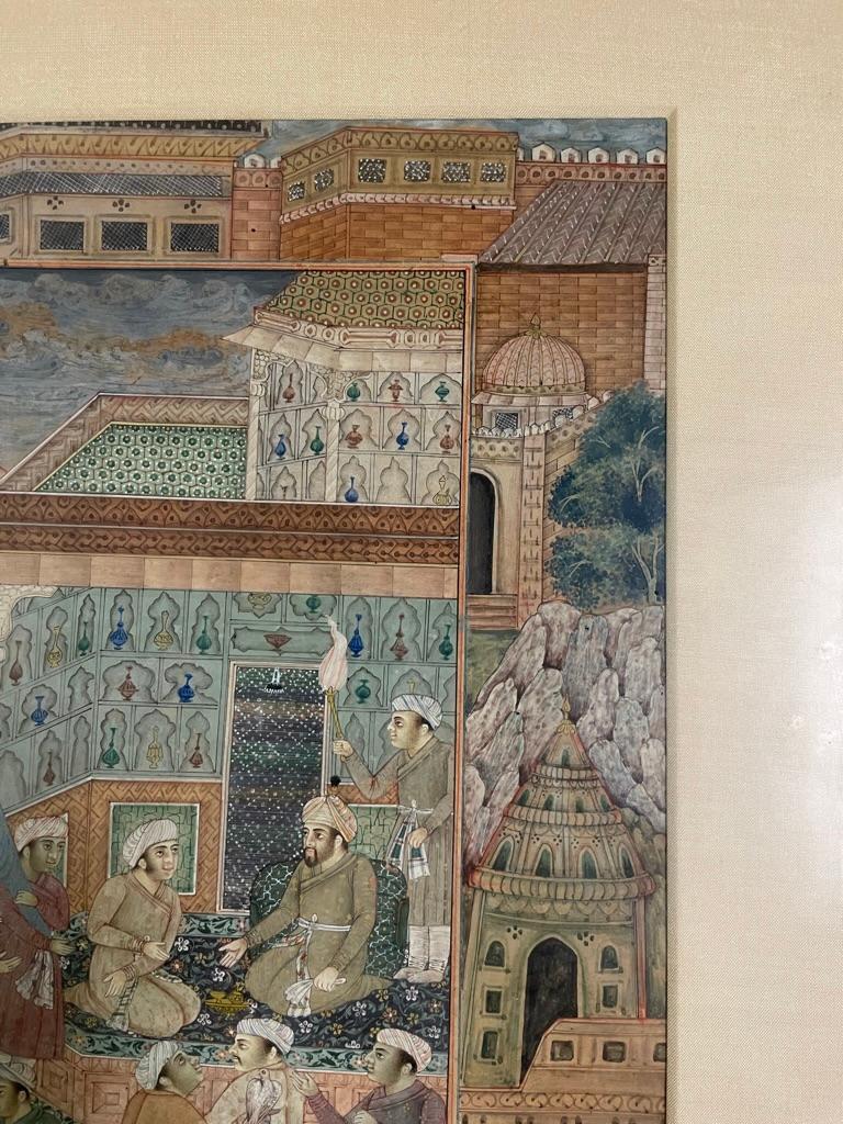 Indian Mughal Style Double Sided Manuscript Painting  In Good Condition In Stamford, CT