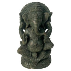 Escultura de Ganesha en ónice verde espinaca