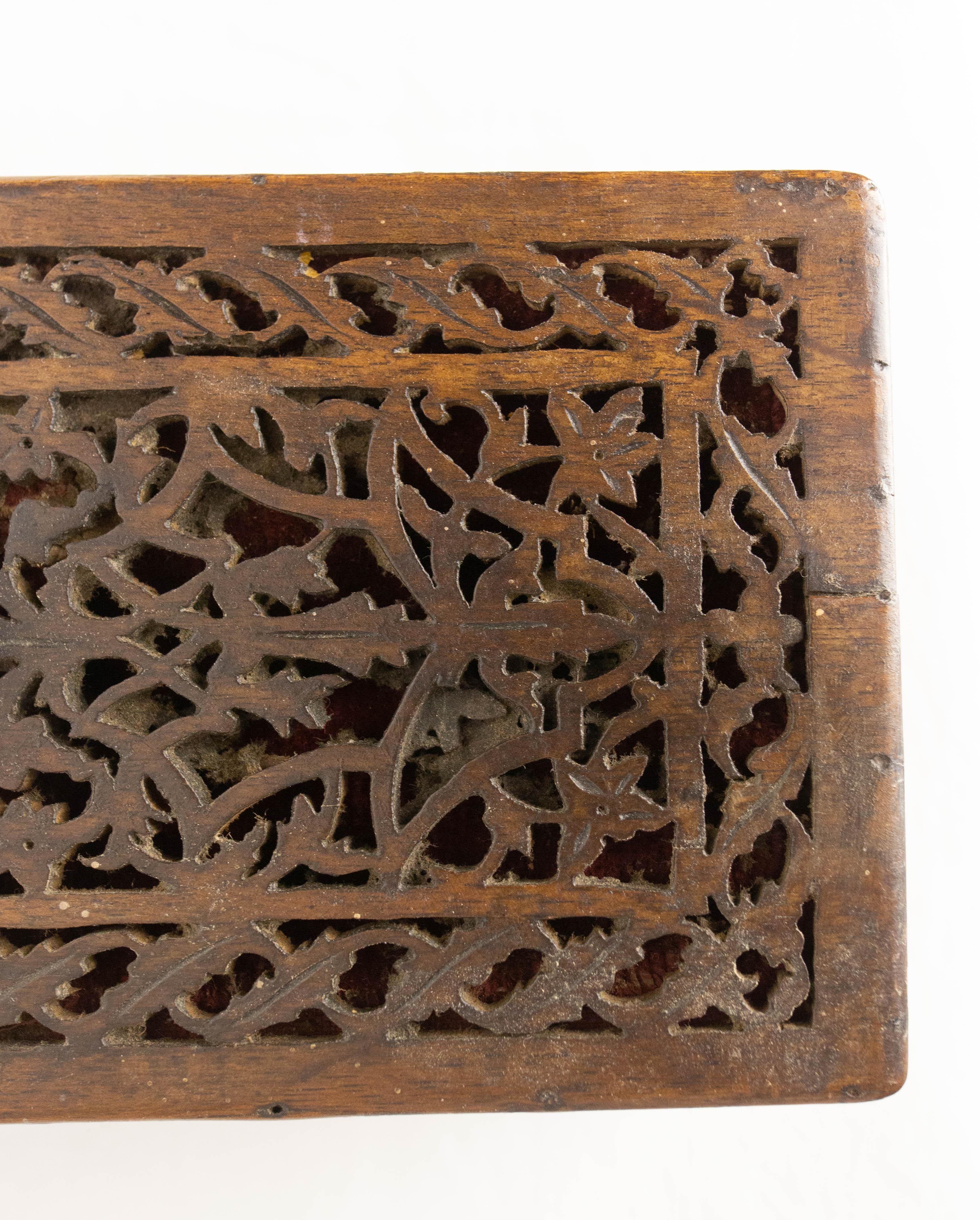 Indian Openwork Teak Box, Late 19th Century For Sale 9