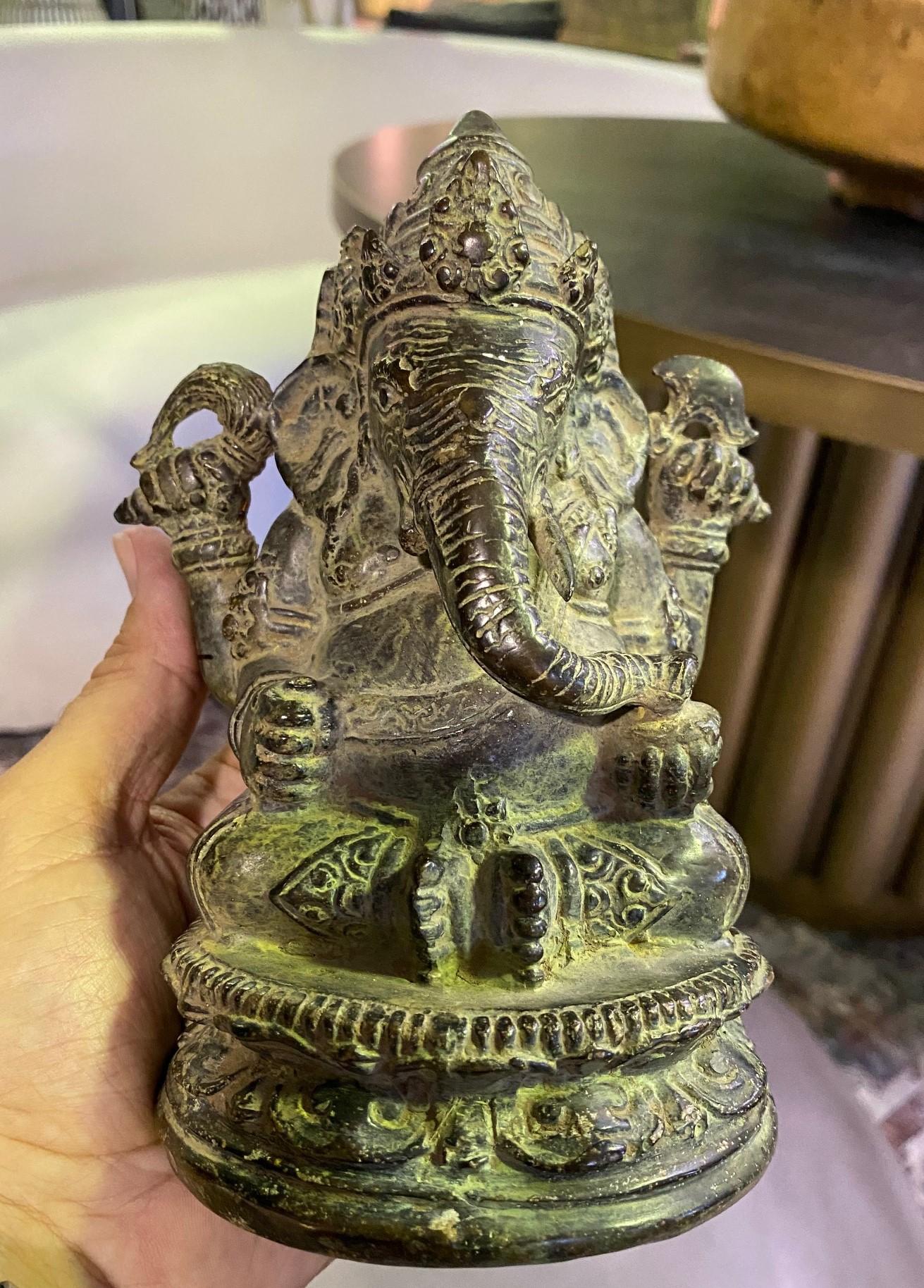 Indian or Nepalese Ganesh Genesha Bronze Statue Sculpture 5