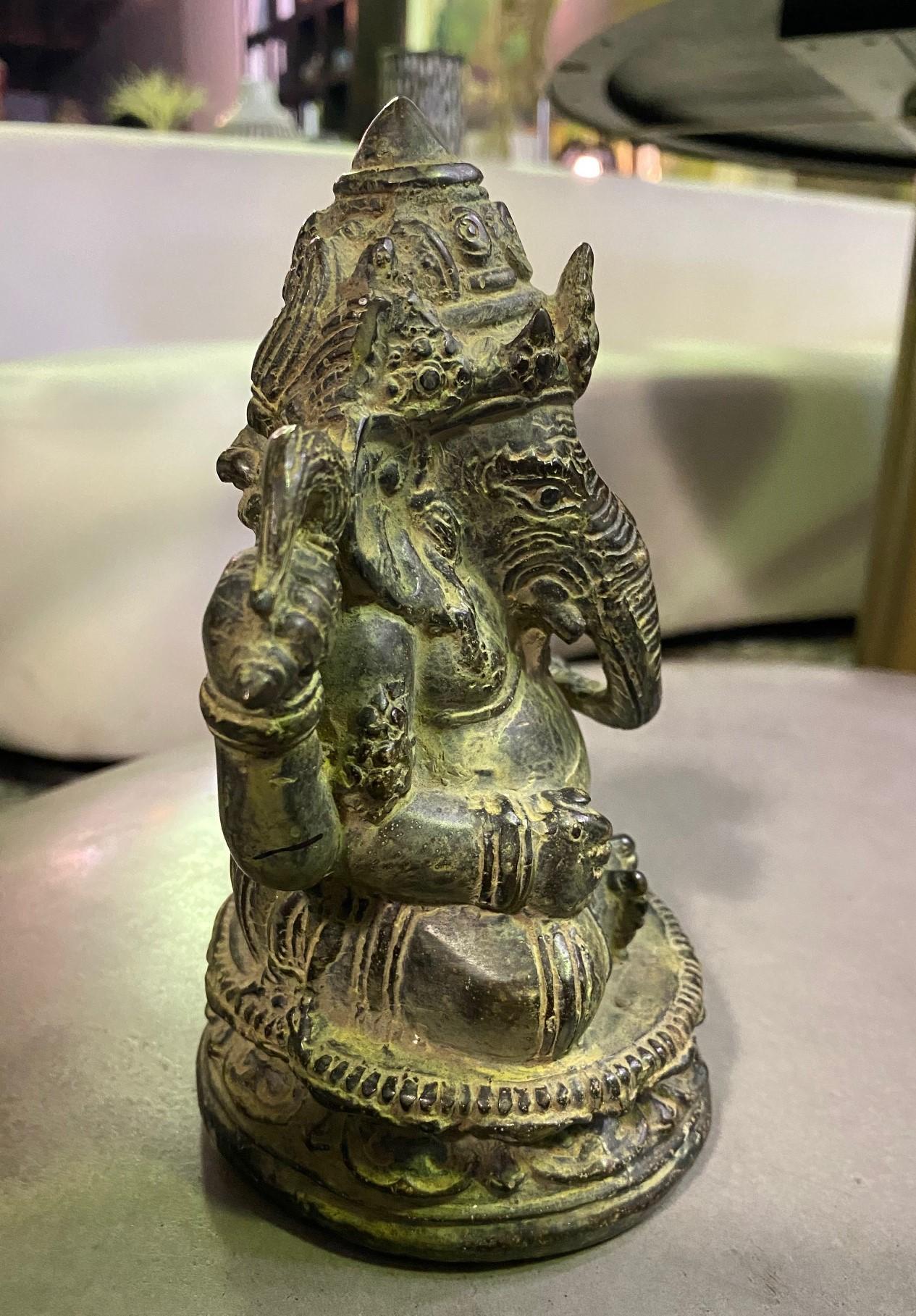 Indian or Nepalese Ganesh Genesha Bronze Statue Sculpture 1