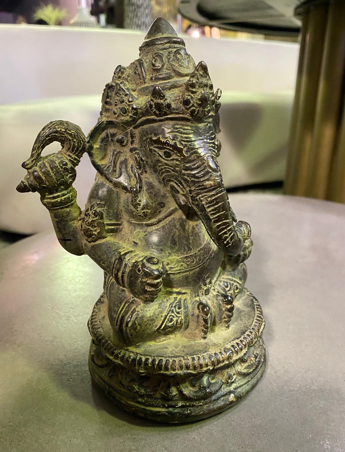 Indian or Nepalese Ganesh Genesha Bronze Statue Sculpture 2