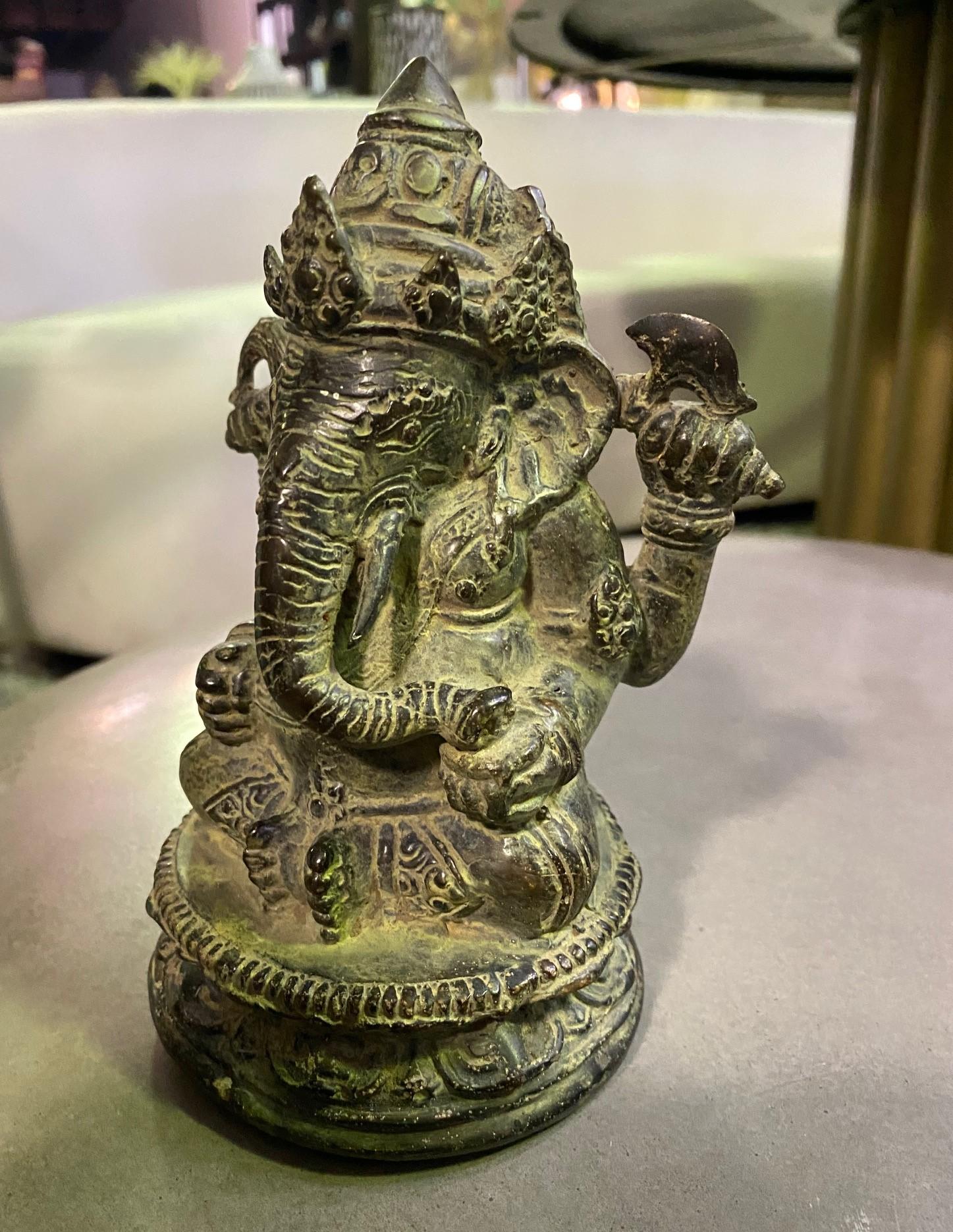 Indian or Nepalese Ganesh Genesha Bronze Statue Sculpture 3