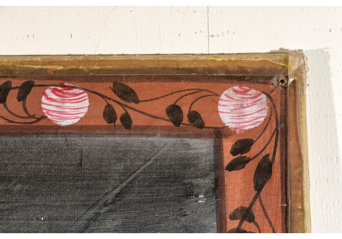 Indian Painted Paper Panel With Court Figures And A Deity For Sale 5
