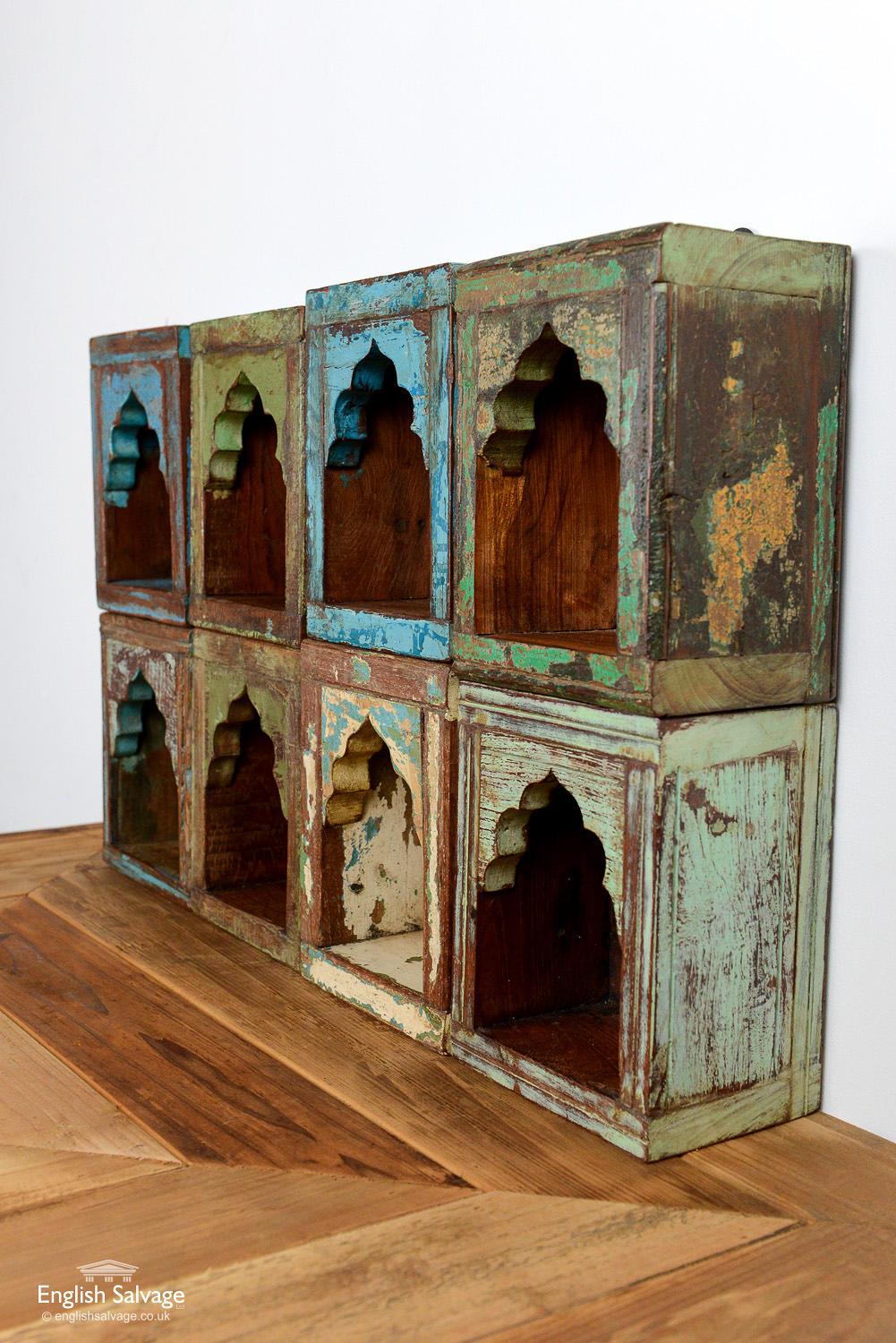 Indian Painted Wooden Single Wall Niches, 20th Century In Good Condition For Sale In London, GB