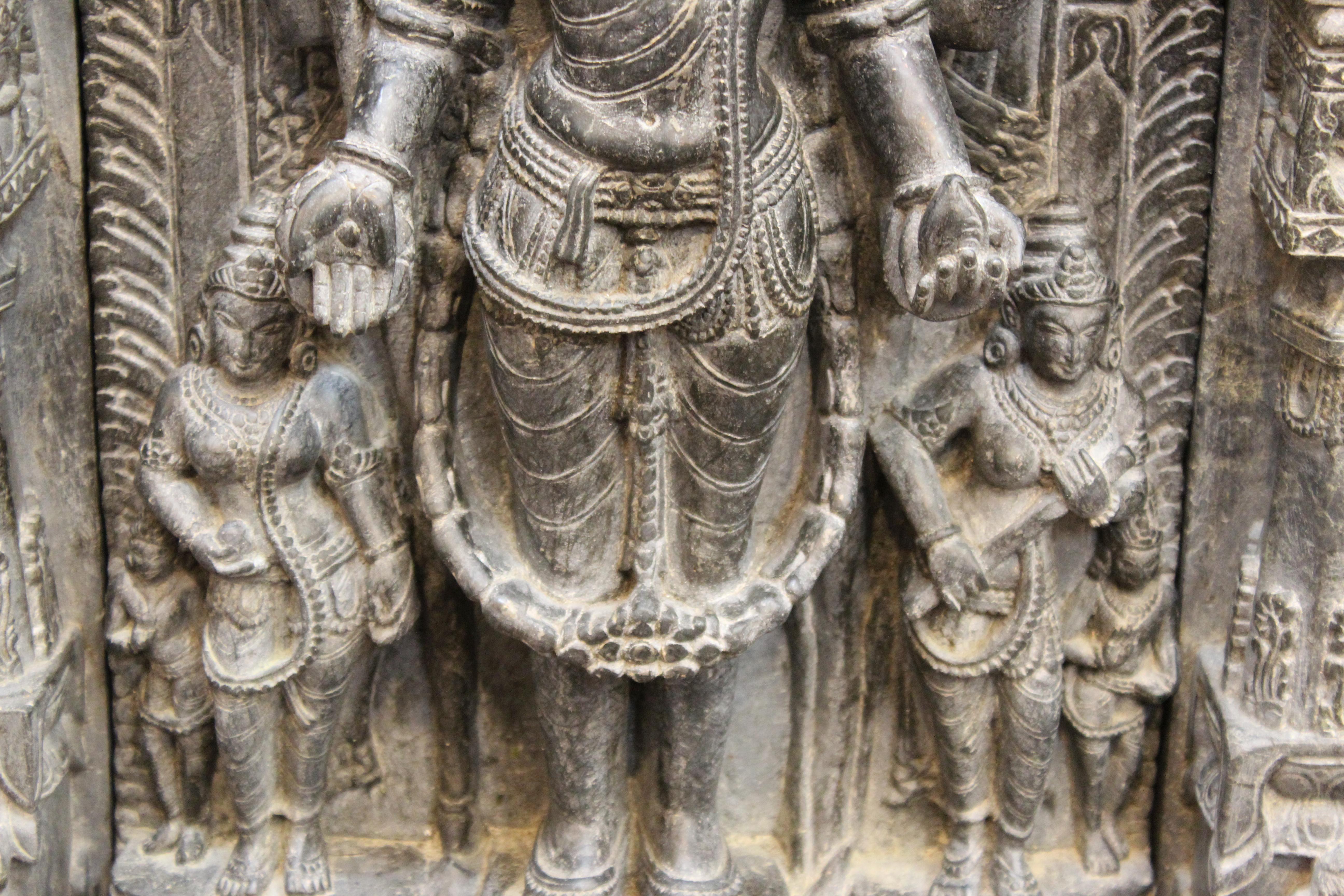 Indian Pala Style Stele of Gautama Buddha in Black Basalt 2