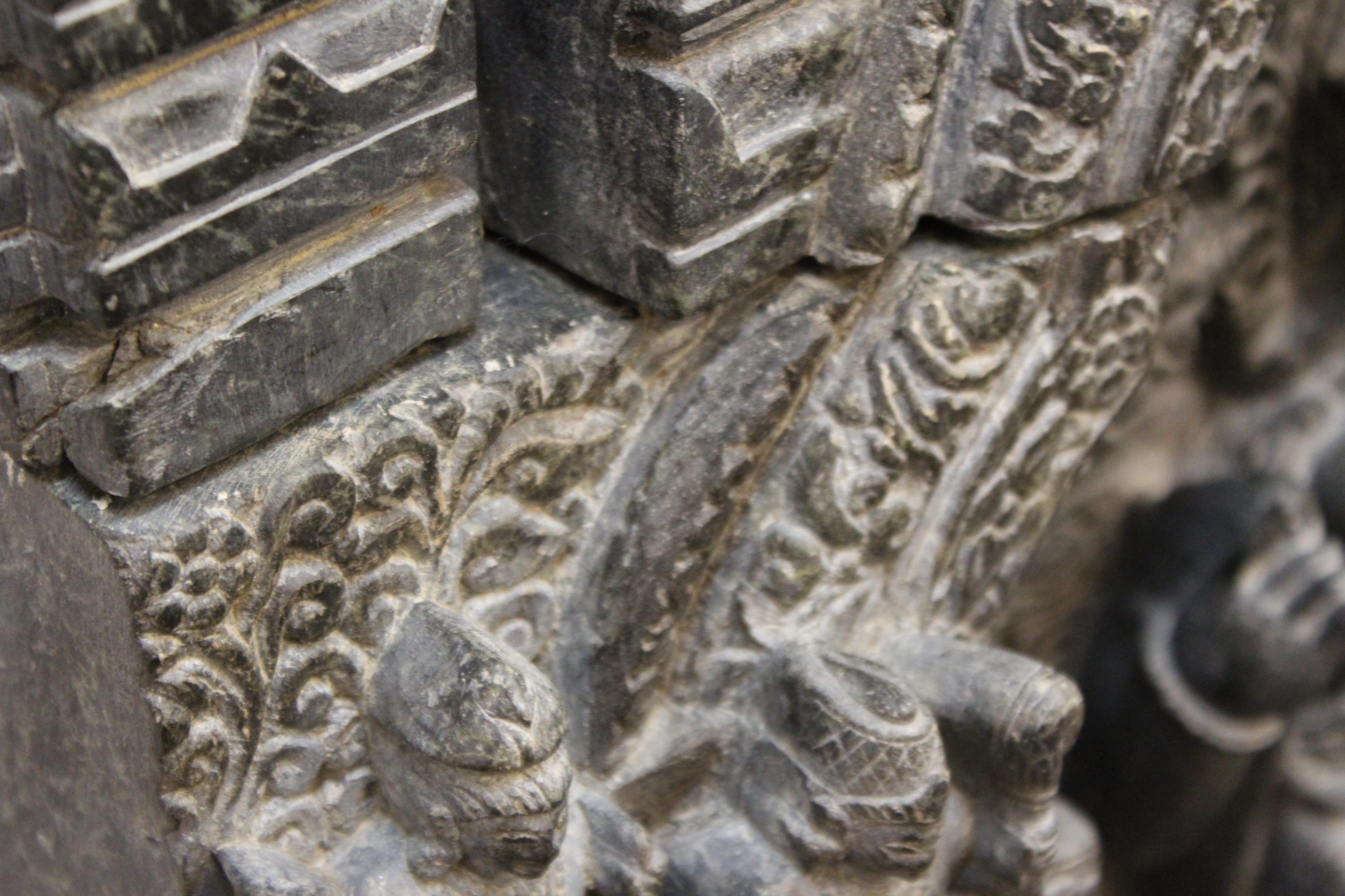 Indian Pala Style Stele of Gautama Buddha in Black Basalt 6