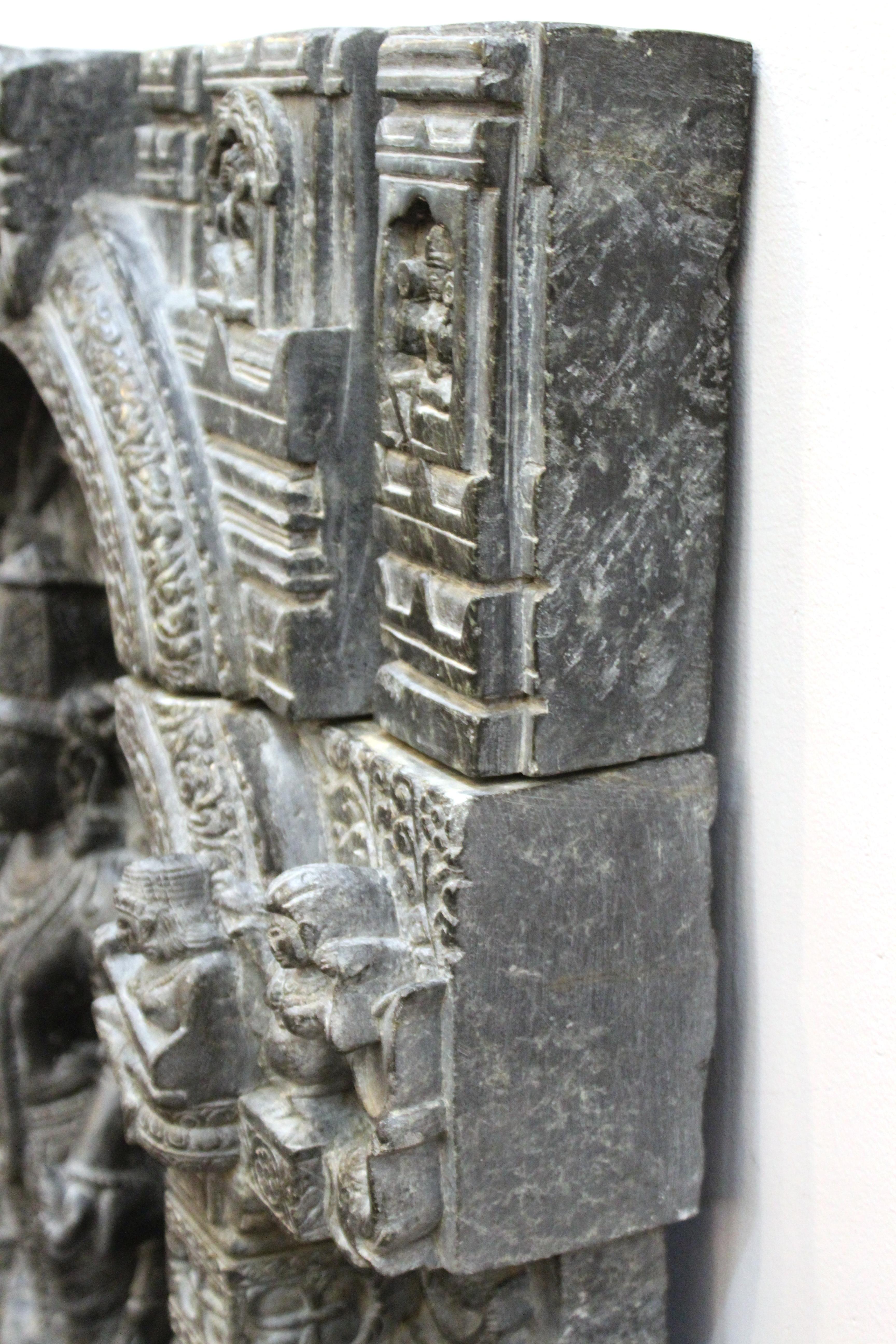 Indian Pala Style Stele of Gautama Buddha in Black Basalt 7