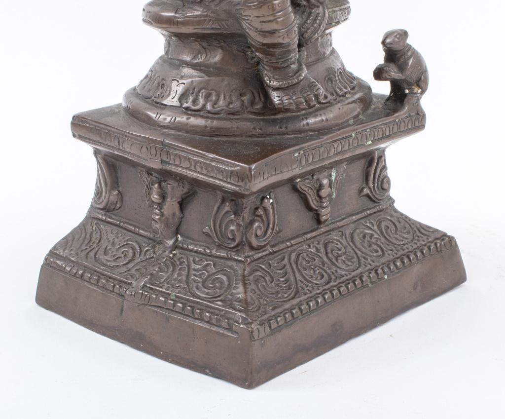 Indian Patinated Brass Ganesha Sculpture 8