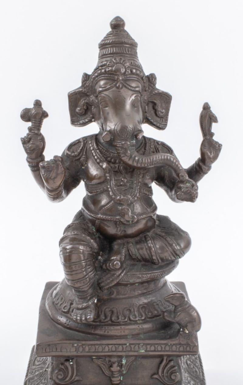 Mid-Century Modern Indian Patinated Brass Ganesha Sculpture