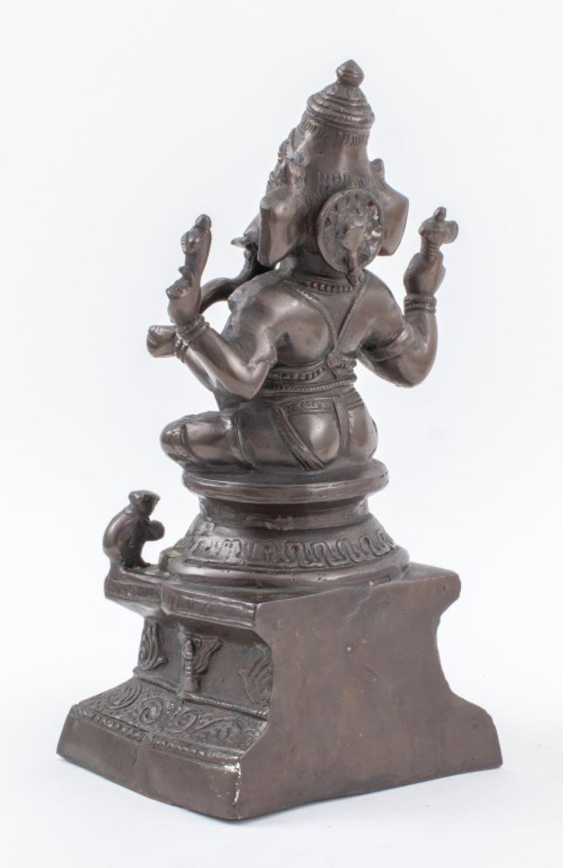 Indian Patinated Brass Ganesha Sculpture 1