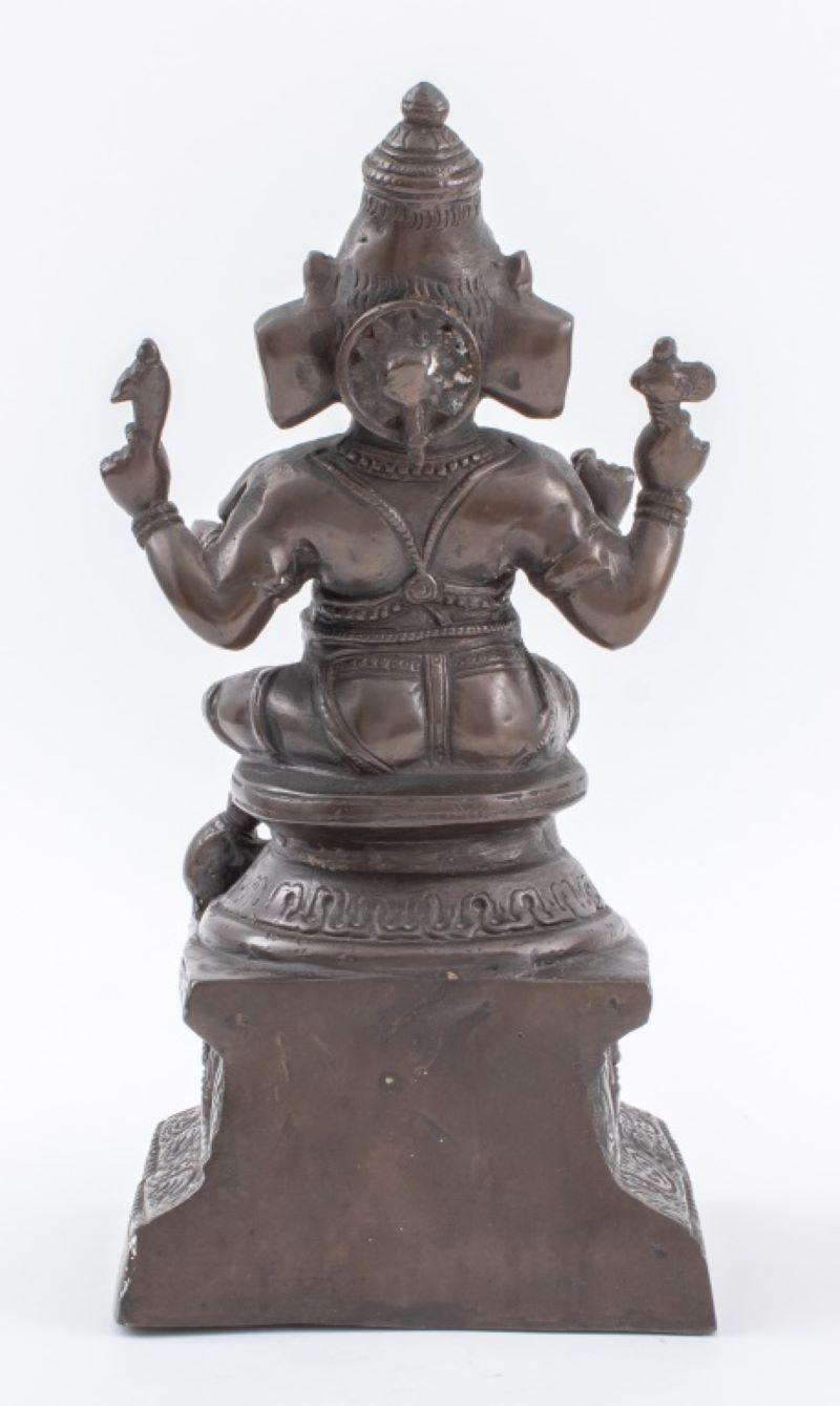 Indian Patinated Brass Ganesha Sculpture 2