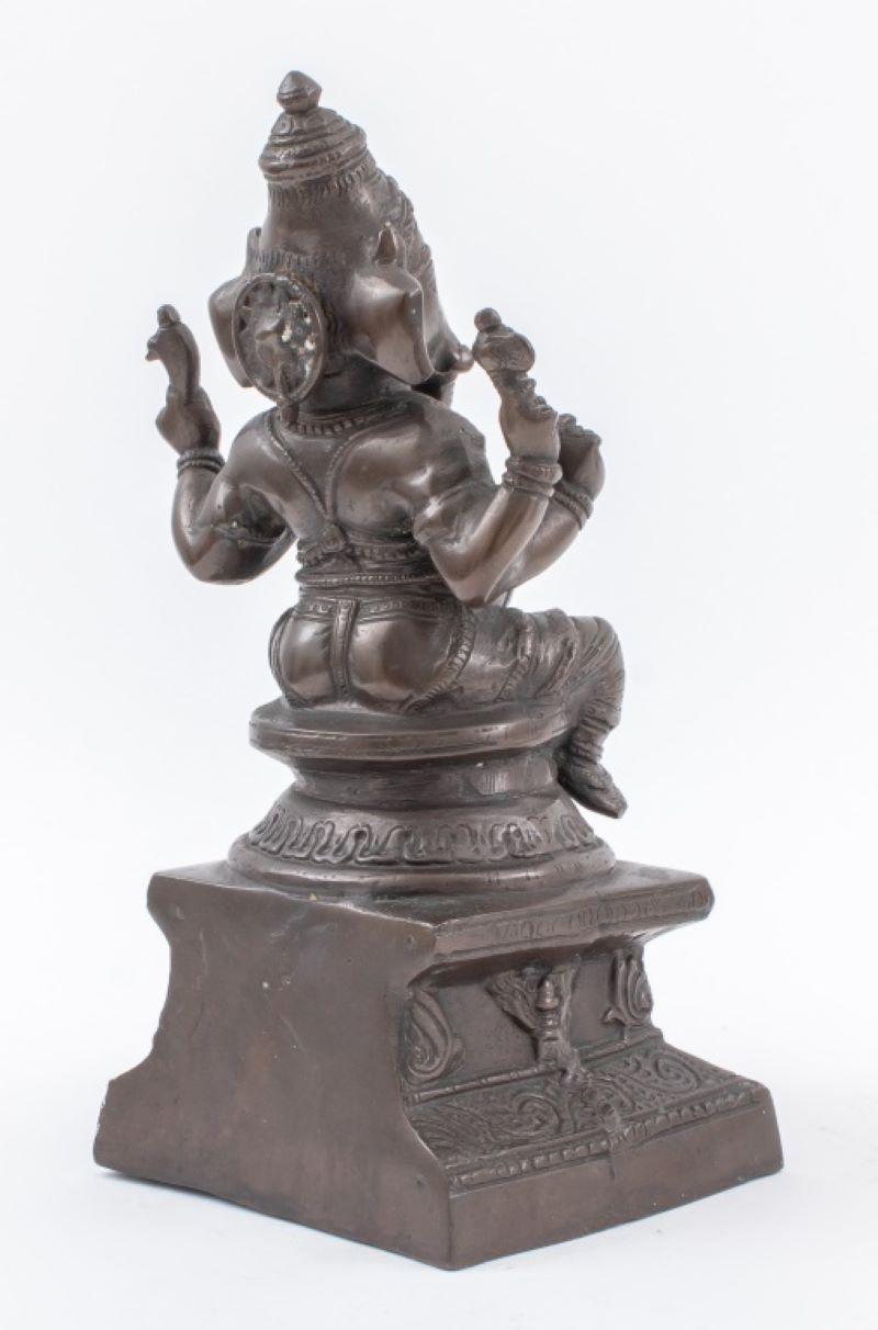 Indian Patinated Brass Ganesha Sculpture 3