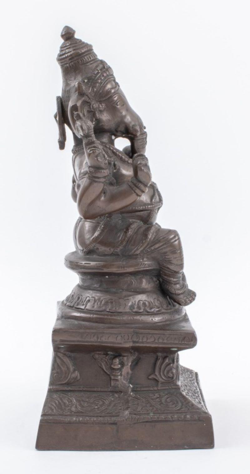 Indian Patinated Brass Ganesha Sculpture 4
