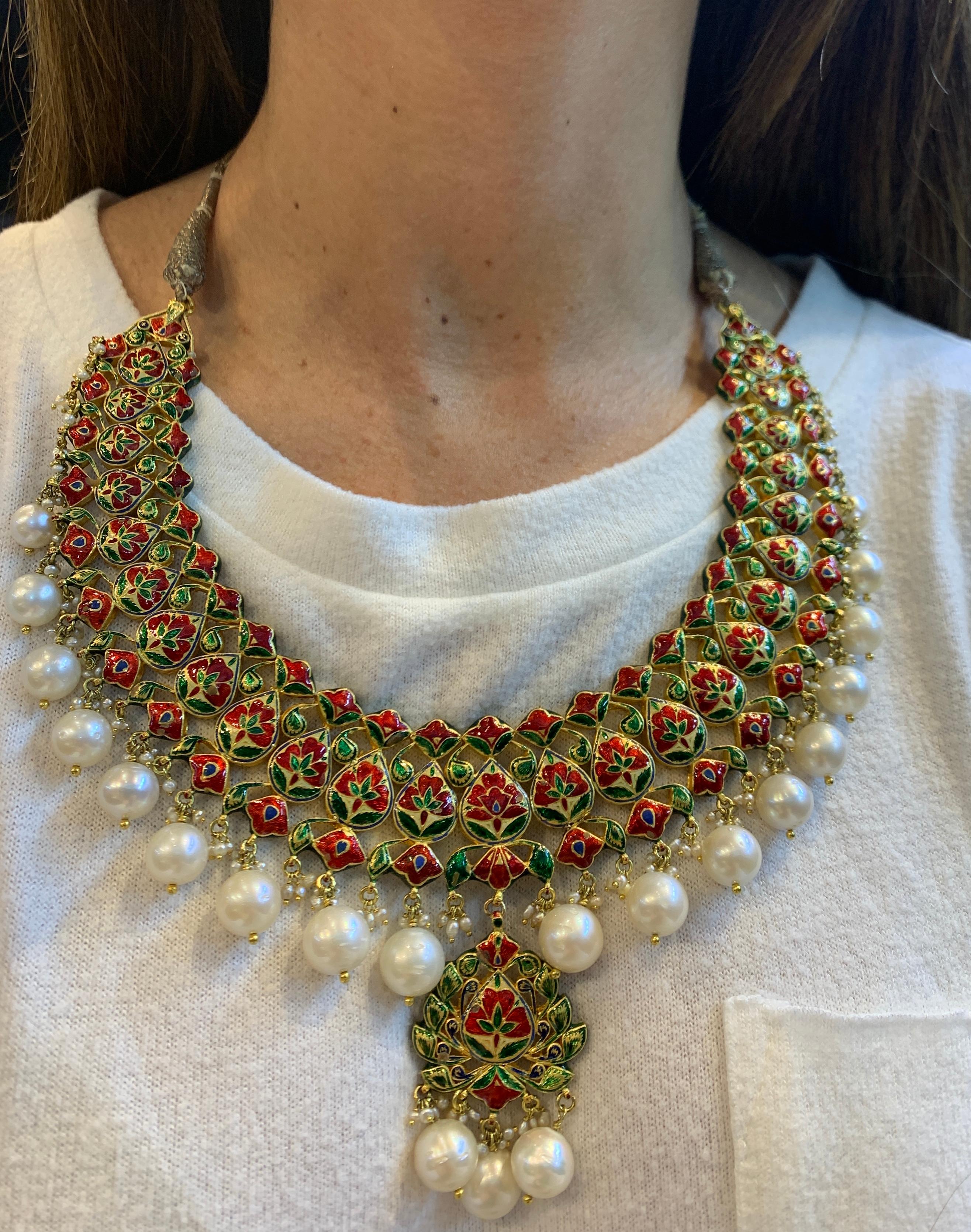pearl diamond necklace india