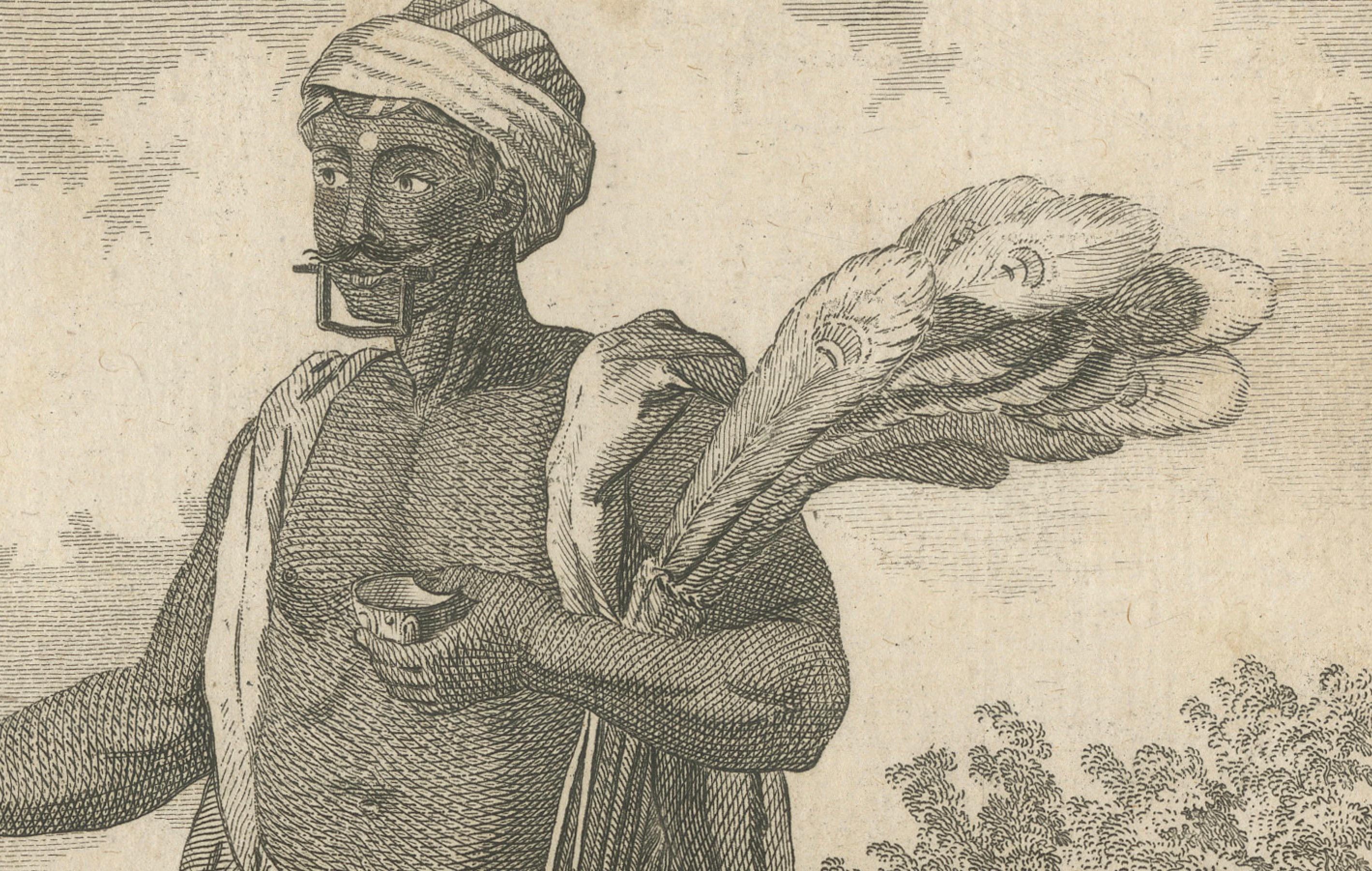Pénitent indien avec des instruments rituels - Gravure d'après Sonnerat, 1806 Bon état - En vente à Langweer, NL