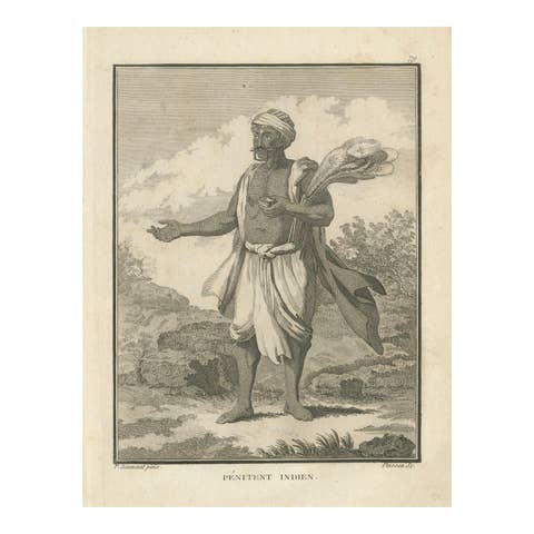 Indian Penitent with Ritual Implements – Engraving after Sonnerat, 1806