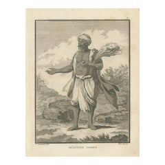 Indischer Büßer mit rituellen Utensilien - Kupferstich nach Sonnerat, 1806
