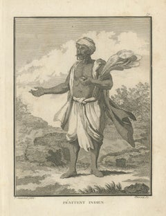 Penitente indio con utensilios rituales - Grabado según Sonnerat, 1806